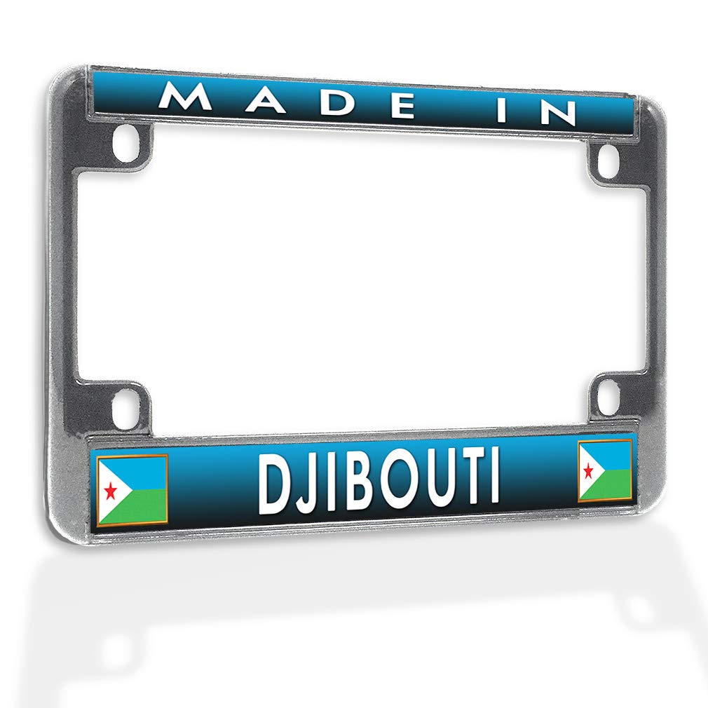 Sturdy Metal Insert Bike License Plate Frame - Weatherproof Motorcycle Accessory with Chrome Finish & 4-Hole Design - Perfect for Harley, Cruiser & Dirt Bike Registration Plates