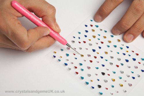 Black Pokey Tool Gadget - Rhinestone & Gem Applicator for DIY Jewelry, Nail Art, and Crafting Projects | Easy to Use Gem Setting Tool for Rhinestones, Studs, and Decorative Stones