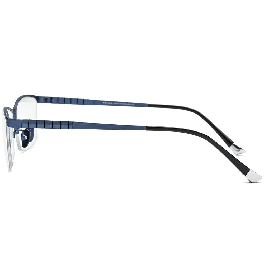 Premium Titanium Glasses Frame for Men - Lightweight Square Eyewear with Full Optical Lenses (Model F85641) | Perfect for Office, Reading & Everyday Wear