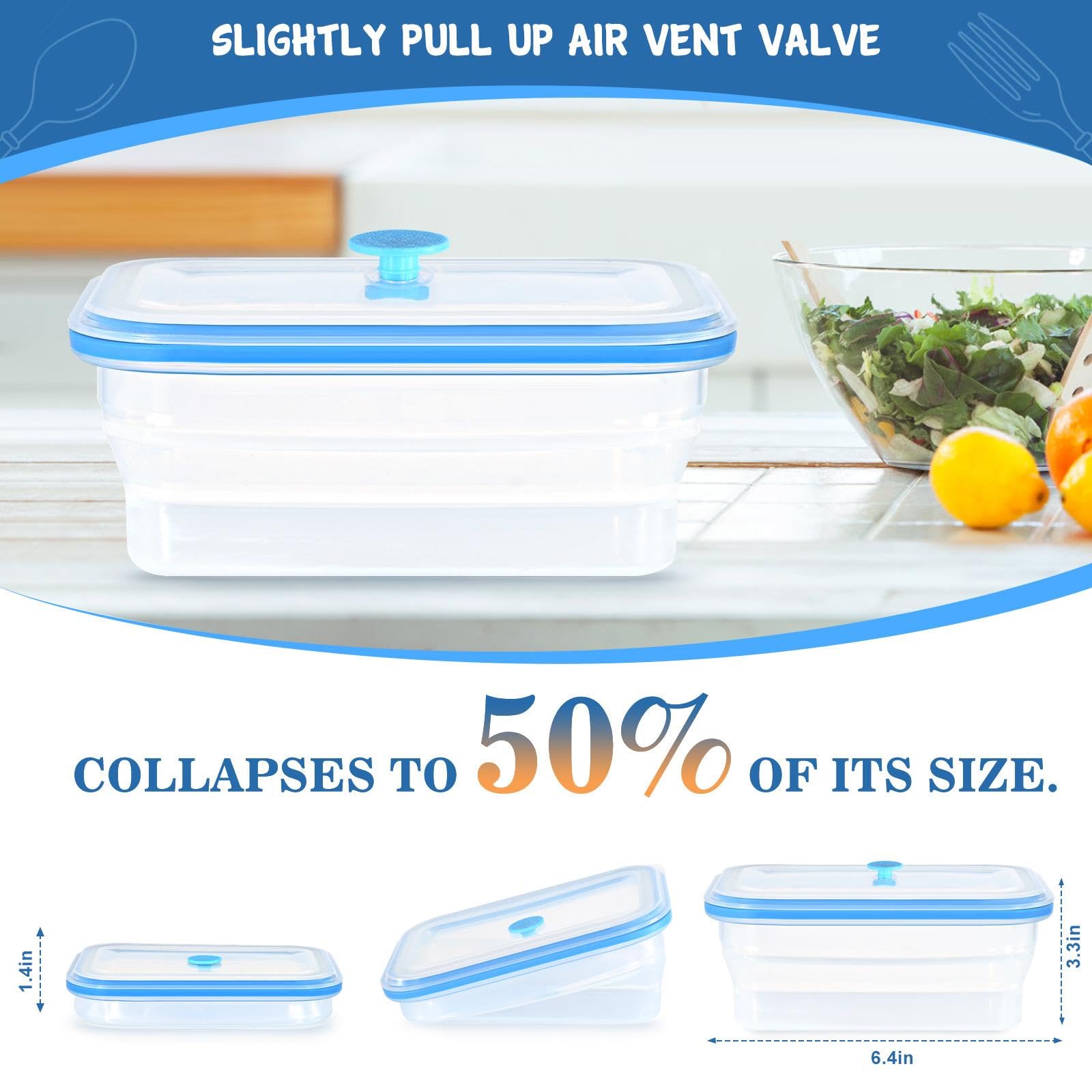 Premium Collapsible Silicone Food Storage Containers - BPA Free, Microwave & Oven Safe with Lids - 900ml/30.4oz (Green, 1 Pack) - Ideal for Travel, Camping, Baking, Meal Prep & Kitchen Organization