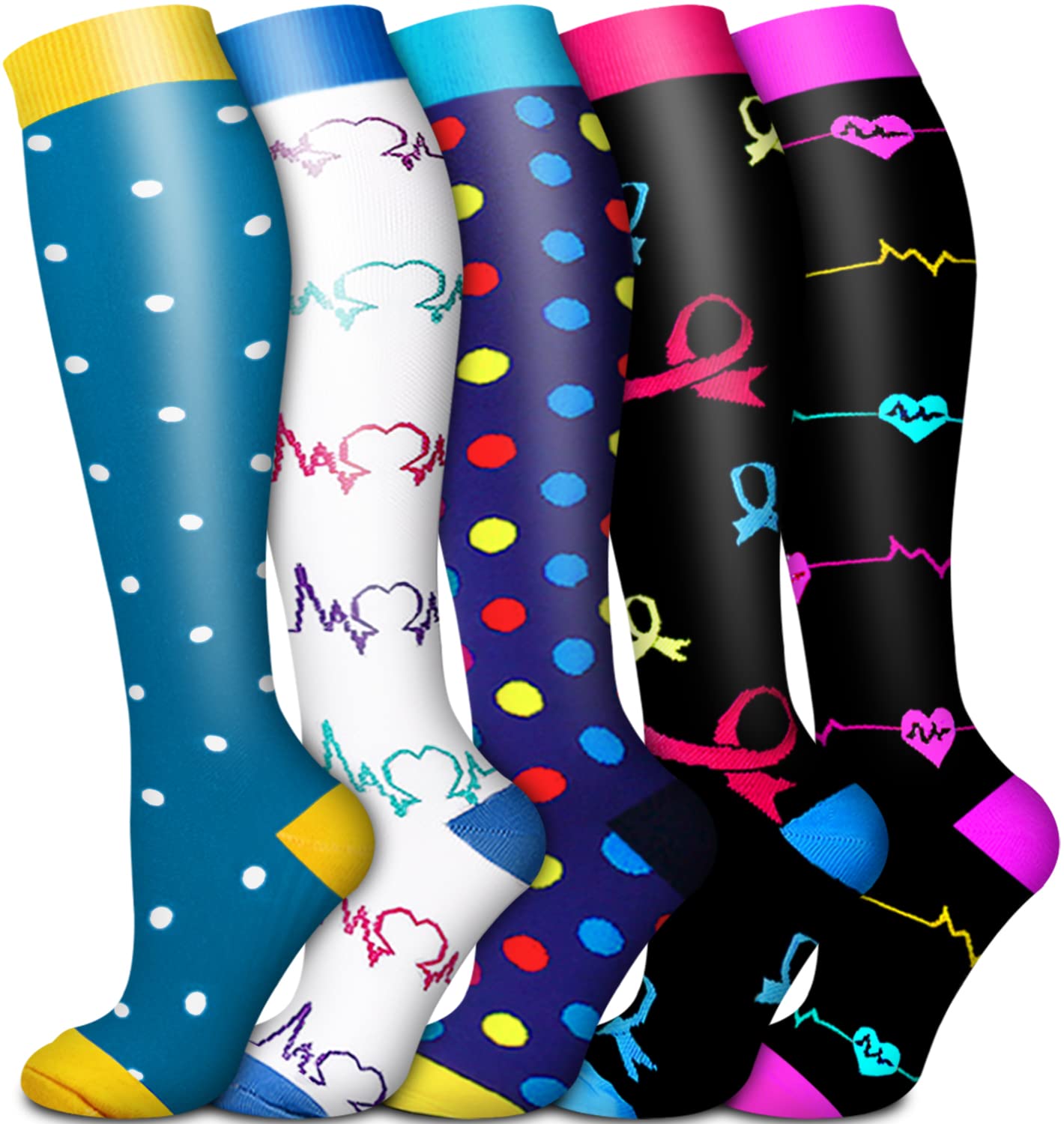 Copper Compression Socks for Women & Men - Improve Blood Circulation, Best for Running, Nursing, Hiking, Sports Recovery & Travel - Perfect for Athletes, Nurses & Frequent Flyers