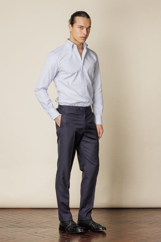 Apollo Wool Dress Pants for Men - Dark Navy Blue Business Casual Trousers - Perfect for Office, Work & Formal Occasions