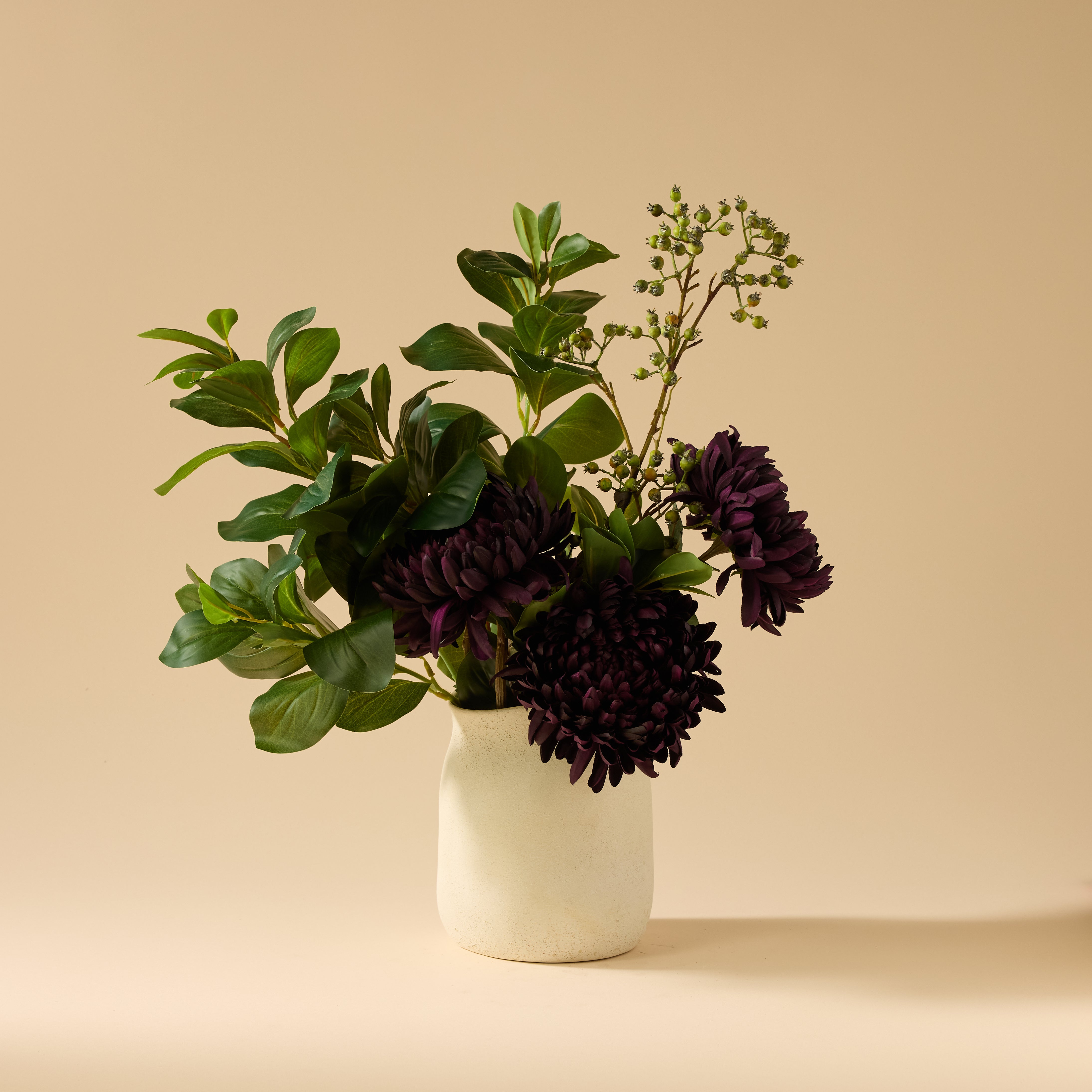 Artificial Green Berry Stems Spray - 25.2 Inch Faux Berries for Home Decor, Wedding Centerpieces, and Floral Arrangements