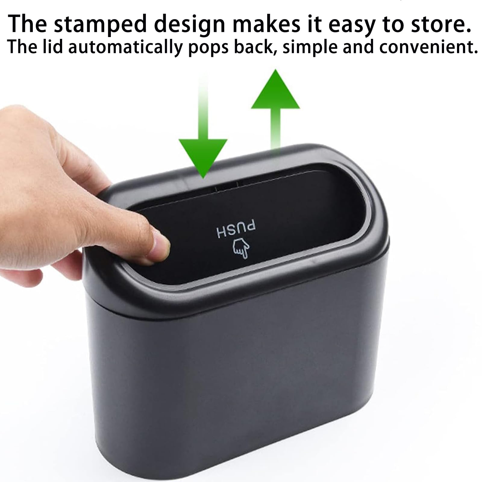 2 Pack Mini Car Trash Can with Lid - Small Auto Garbage Bin for Front & Back Seat Storage - Perfect for Road Trips, Commuting & Keeping Your Vehicle Clean