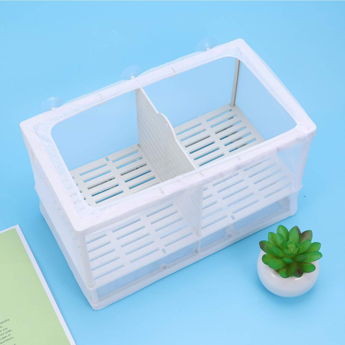 Aquarium Fish Breeding Box - Large Mesh Net Hatchery for Fry, Guppies, and Livebearers | Safe Isolation Tank for Pregnant Fish and Baby Fry | Perfect for Fish Tanks, Aquariums, and Breeding Setups