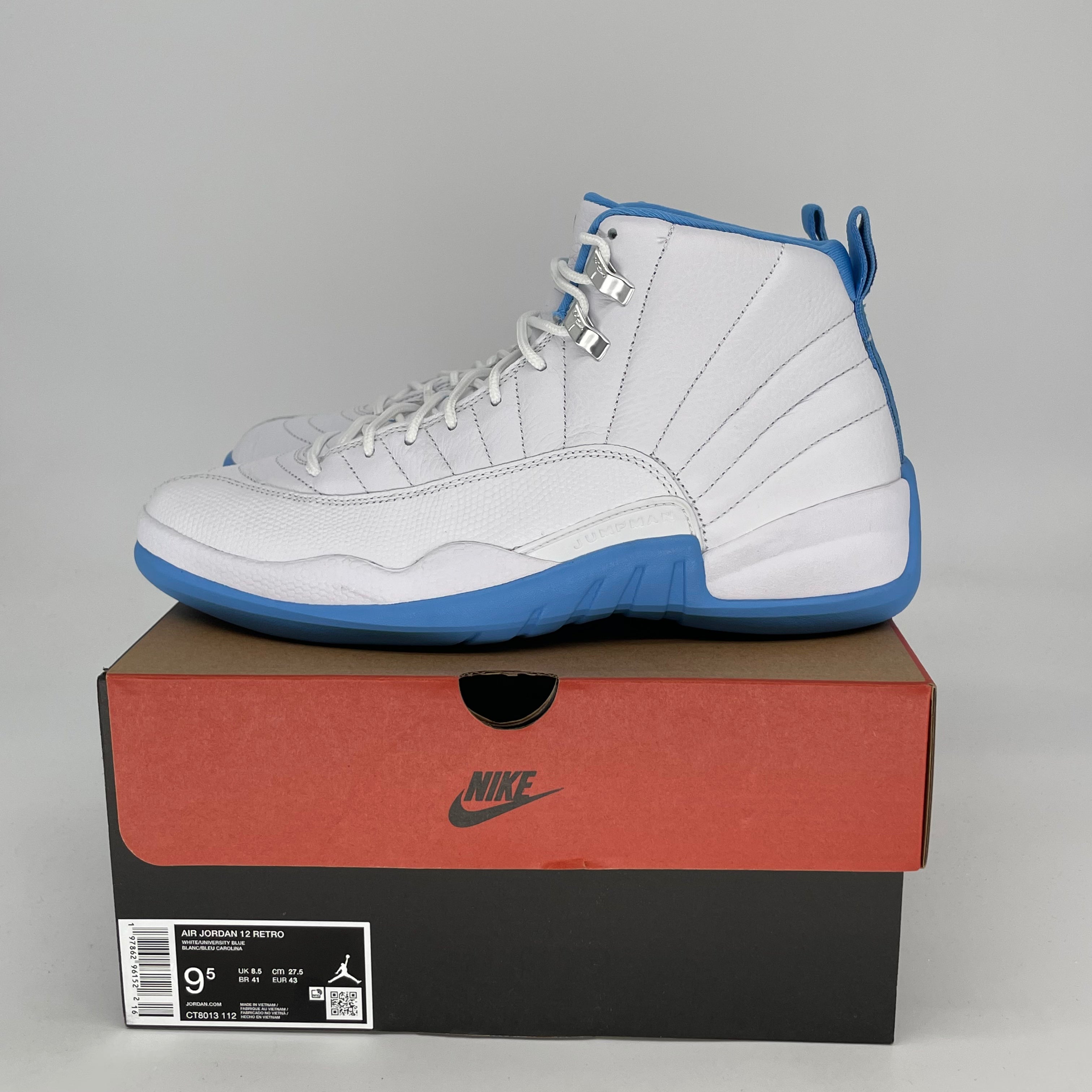 Original Air Jordan 12 Retro 'Melo' Basketball Shoes - Men's Size 9.5 / Women's 11 (CT8013-112) - Perfect for Court Performance & Streetwear Fashion