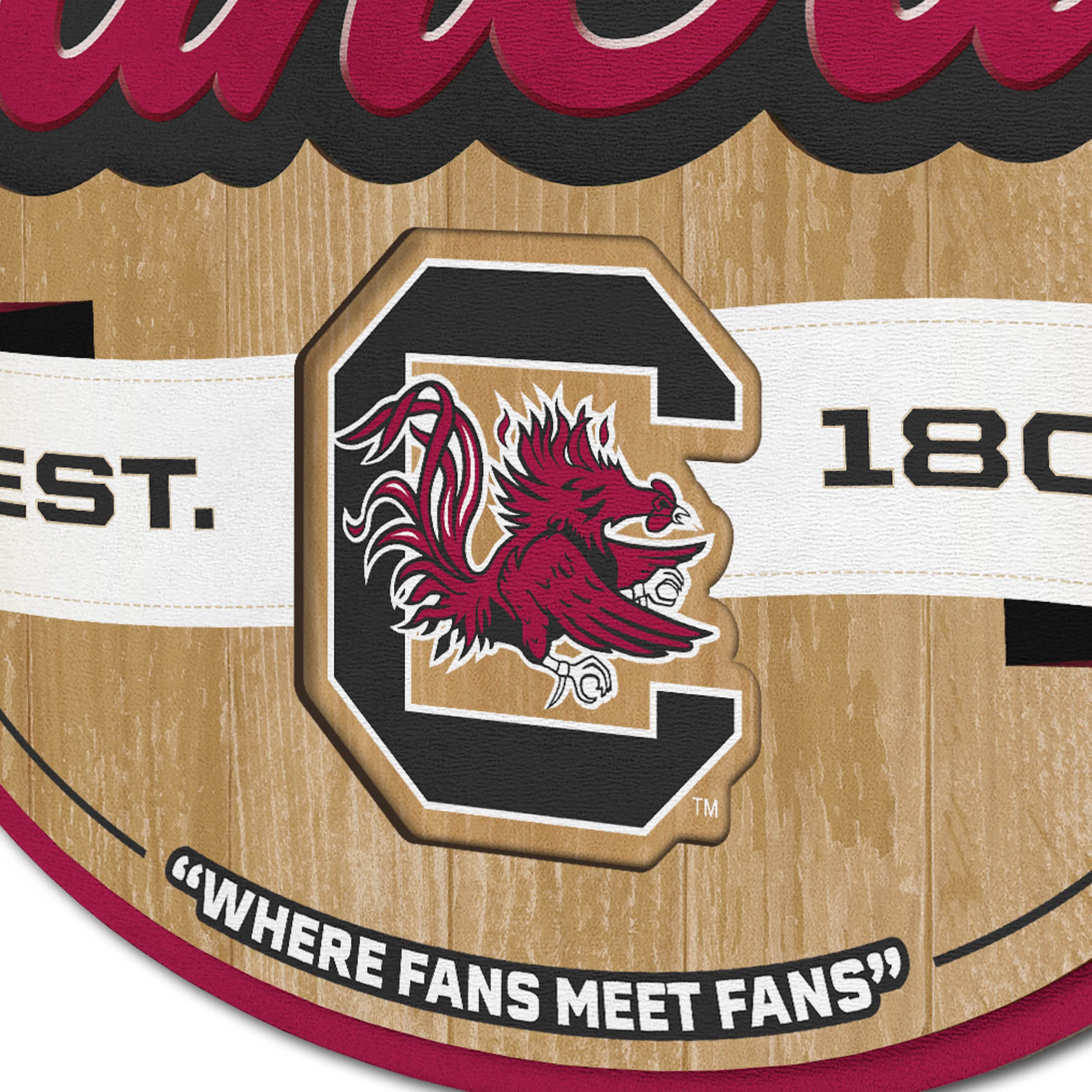 YouTheFan NCAA Fan Cave Sign - Custom College Sports Room Decor for Game Day & Man Cave - Perfect for Football, Basketball & Tailgating Parties