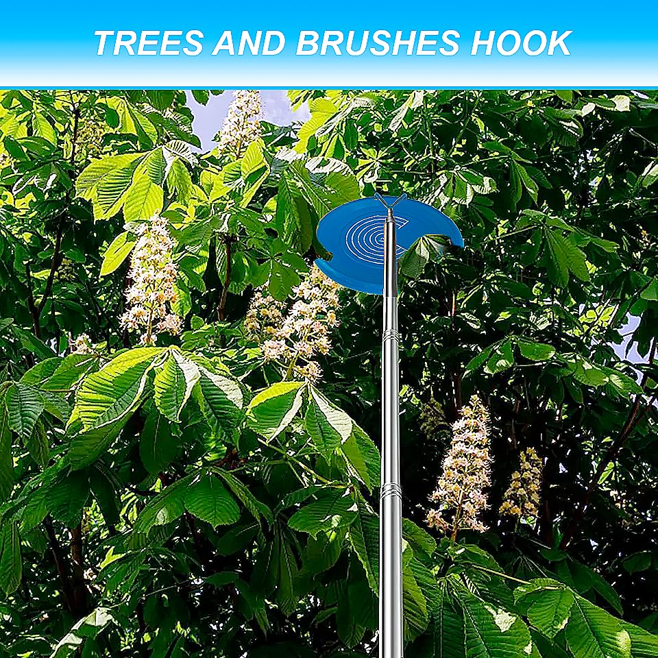 **4-in-1 Telescopic Disc Golf Retriever Pole - Durable Stainless Steel with Carry Bag - Waterproof & Lightweight for Water, Trees & Bushes - Perfect Disc Golf Accessory for Outdoor & Tournament Play**