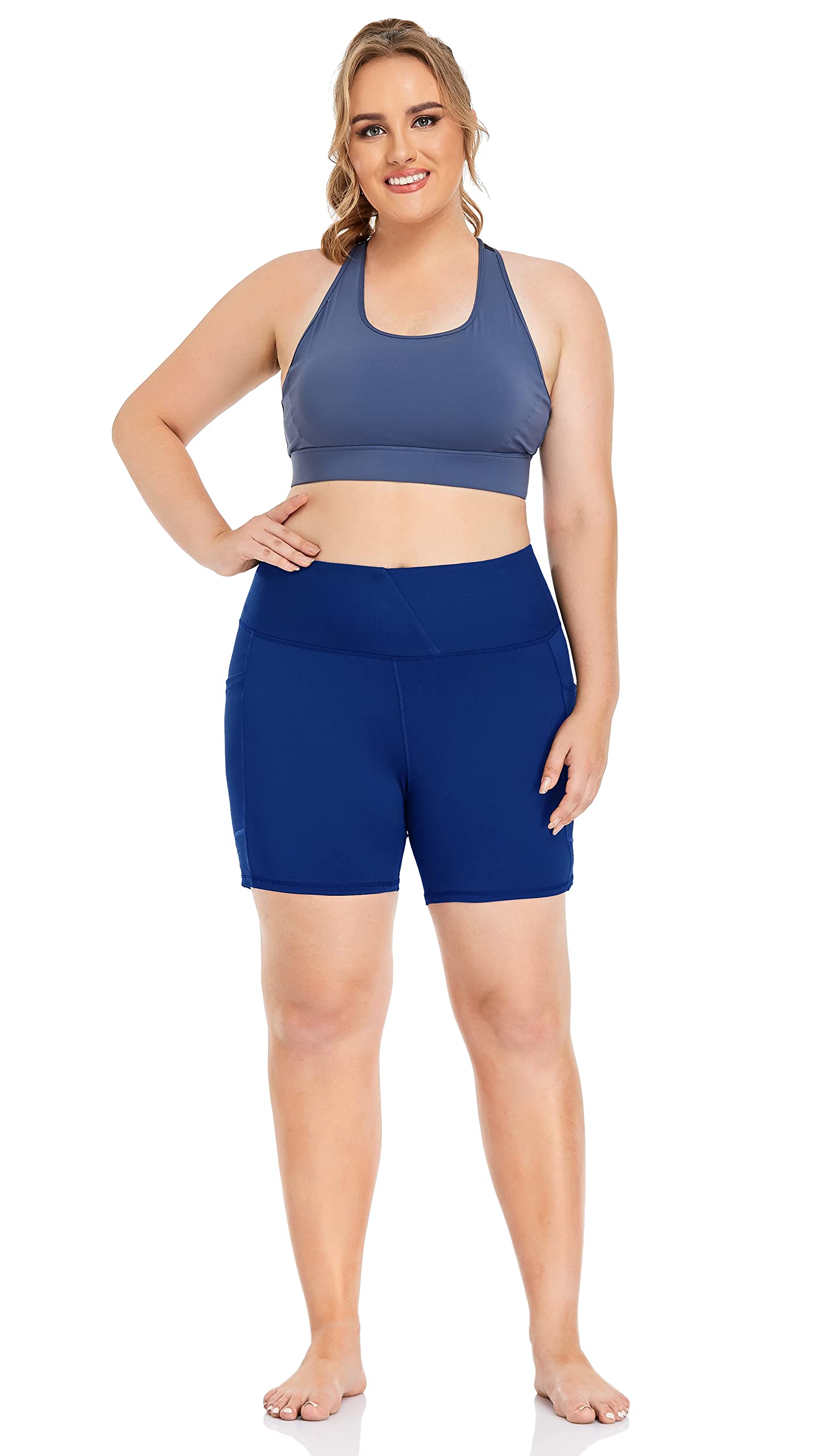 ZERDOCEAN Women's Plus Size High Waist Biker Shorts - 8