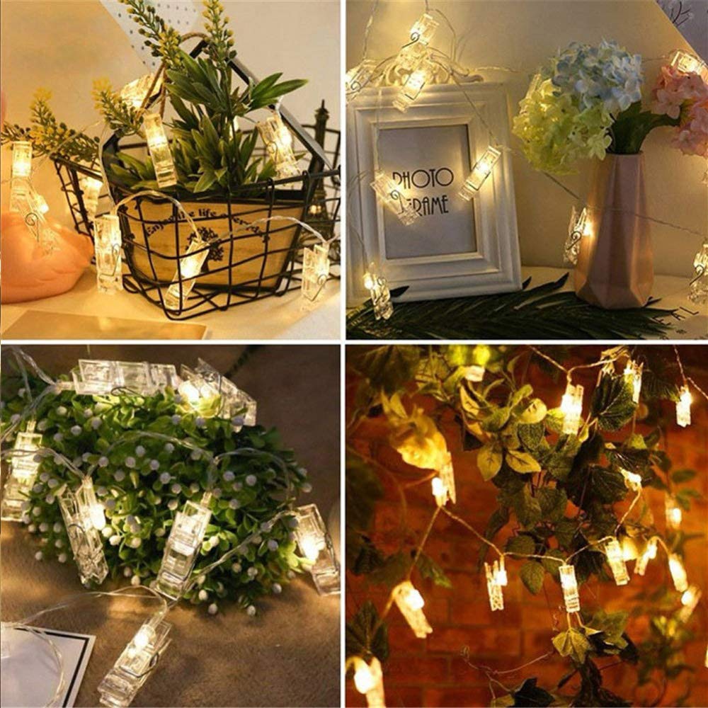 Dopheuor LED Fairy Clip String Lights - Battery Operated Photo Hanging Lights for Christmas, Wedding, Birthday, Halloween Decor - Perfect for Bedroom, Patio, Party & Festival Decorations