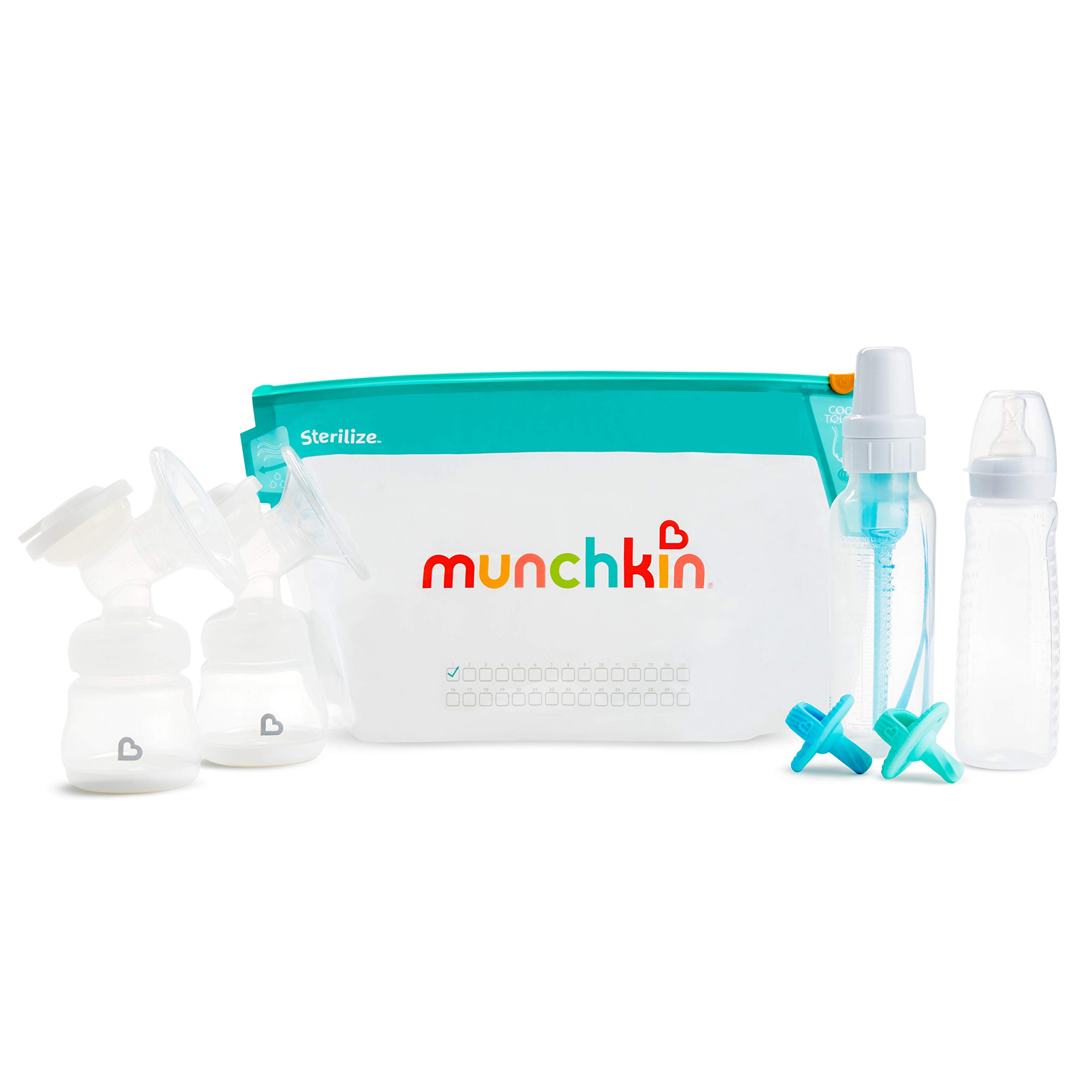 Munchkin® Sterilize™ Microwave Baby Bottle Steam Sterilizer Bags - 6 Pack (30 Uses per Bag) | Safe & Convenient for Travel, Daycare & Home Use