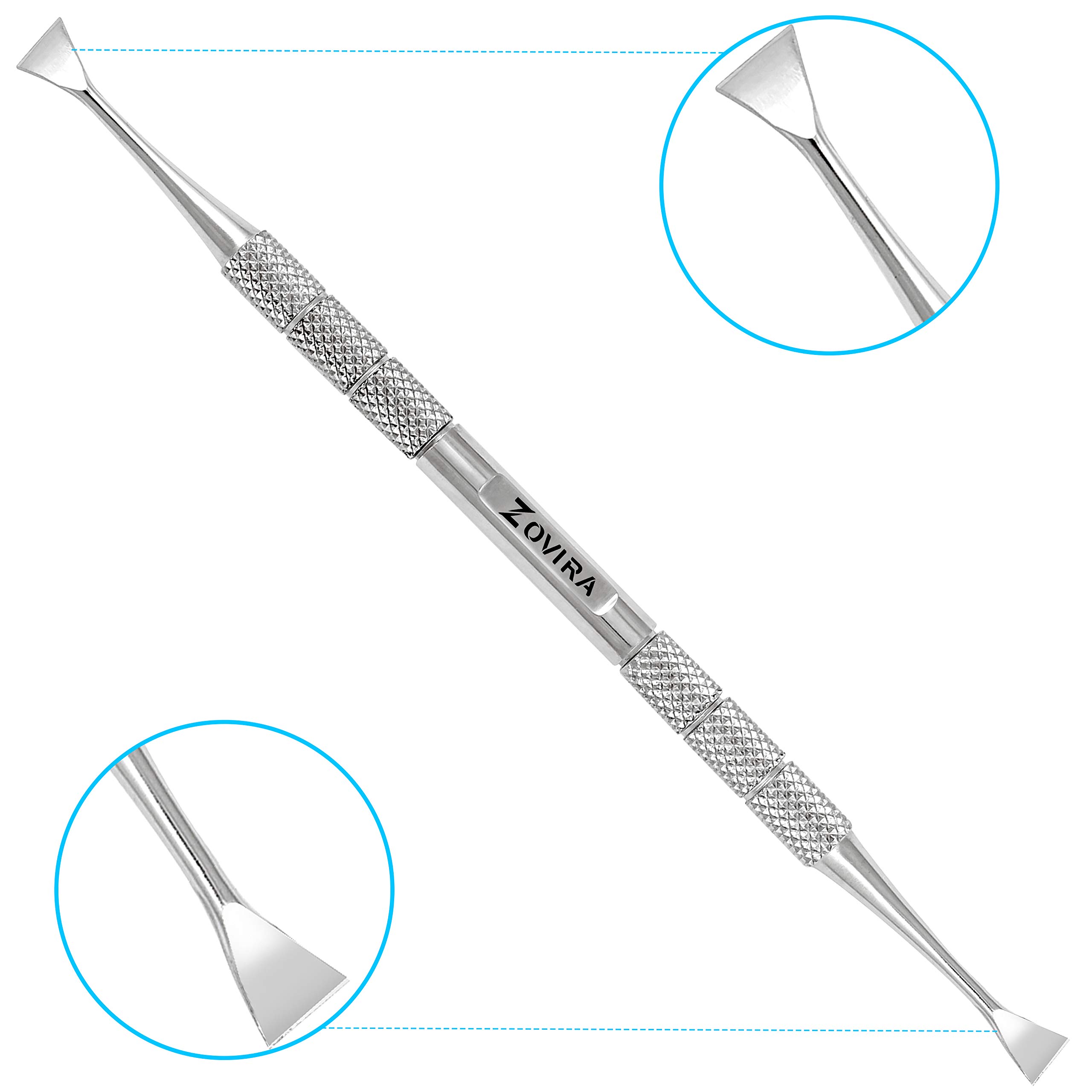 ZOVIRA Calculus Remover Dental Plaque Removal Kit for Dogs and Cats - Double Headed Stainless Steel Teeth Whitening Tool for Small Puppies & Pets | At-Home Pet Dental Care Solution for Tartar Control & Oral Hygiene