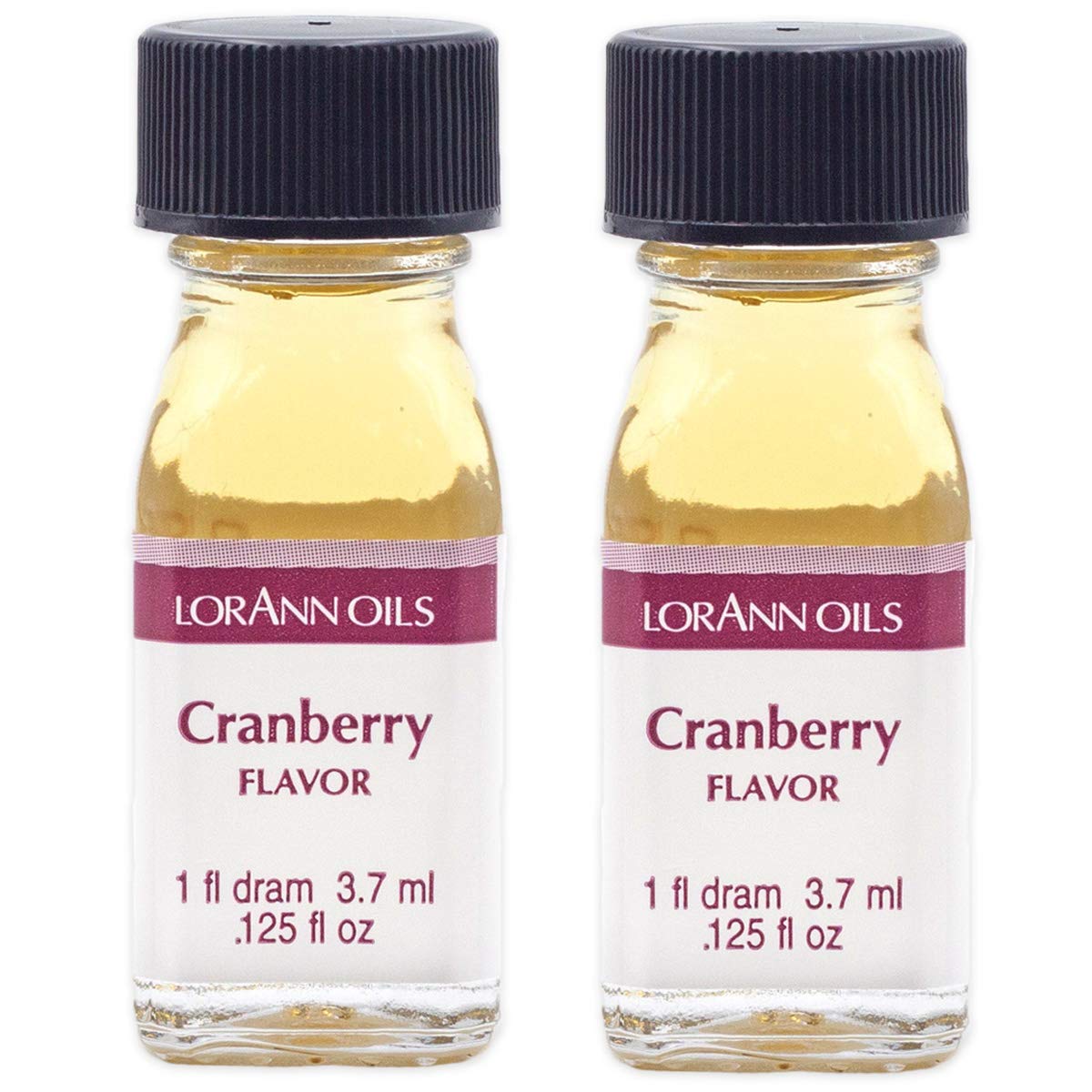 LorAnn Oils Super Strength Flavoring for Candy Making, Baking & Extracts - 4X Stronger Than Regular Extracts, Natural Cranberry Flavor (Pack of 2, 0.125 fl oz) - Perfect for Hard Candies, Frostings & DIY Desserts