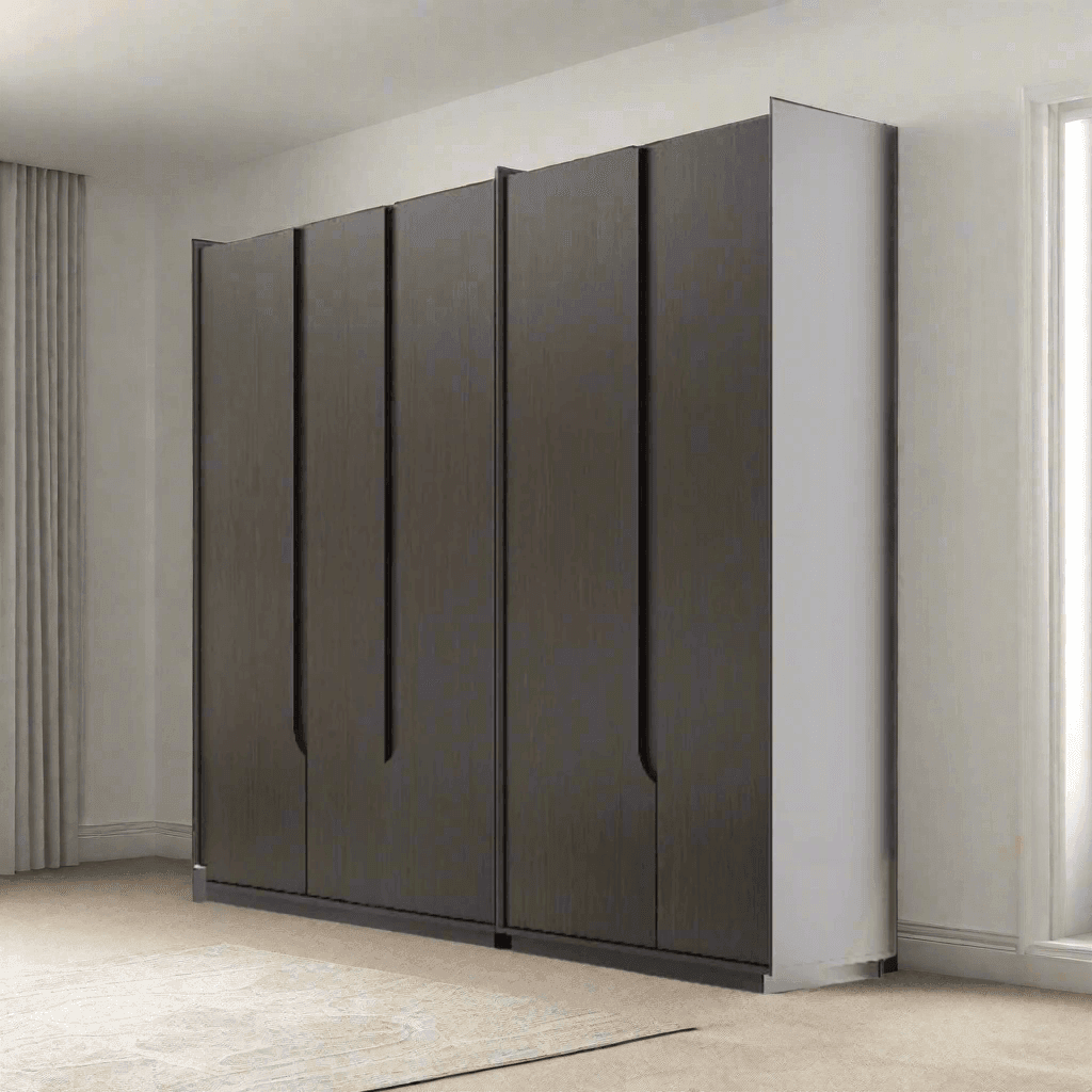 Garnette 5-Door Wardrobe Closet - Spacious Storage for Bedroom, Closet Organizer with Shelves & Hanging Rod - Perfect for Home, Apartment, Dorm Room Organization