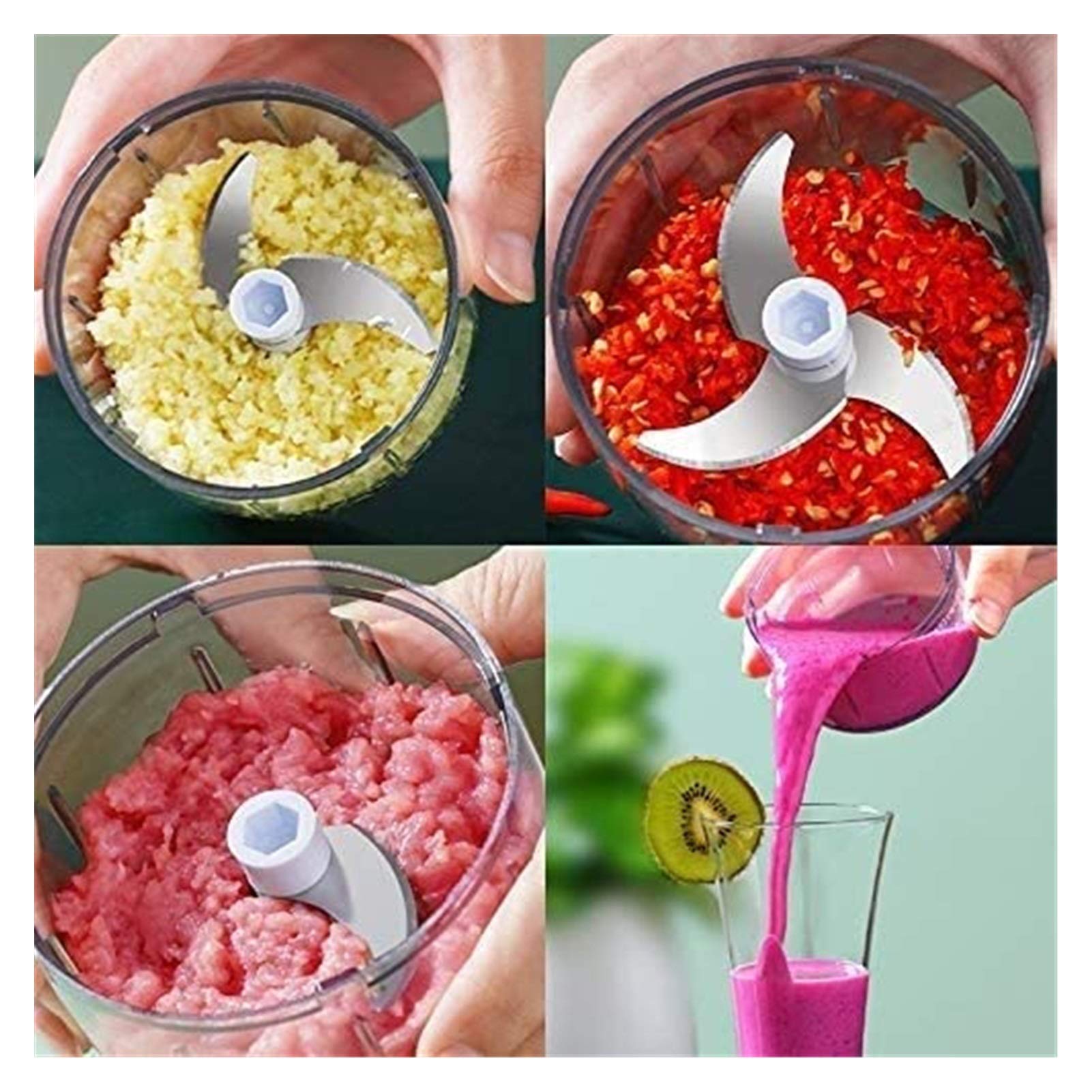 Electric Mini Garlic Chopper & Food Processor - 150ml Portable Kitchen Gadget for Chopping, Mincing & Grinding Garlic, Onions, Spices - Perfect for Cooking, Meal Prep & Seasoning Blending