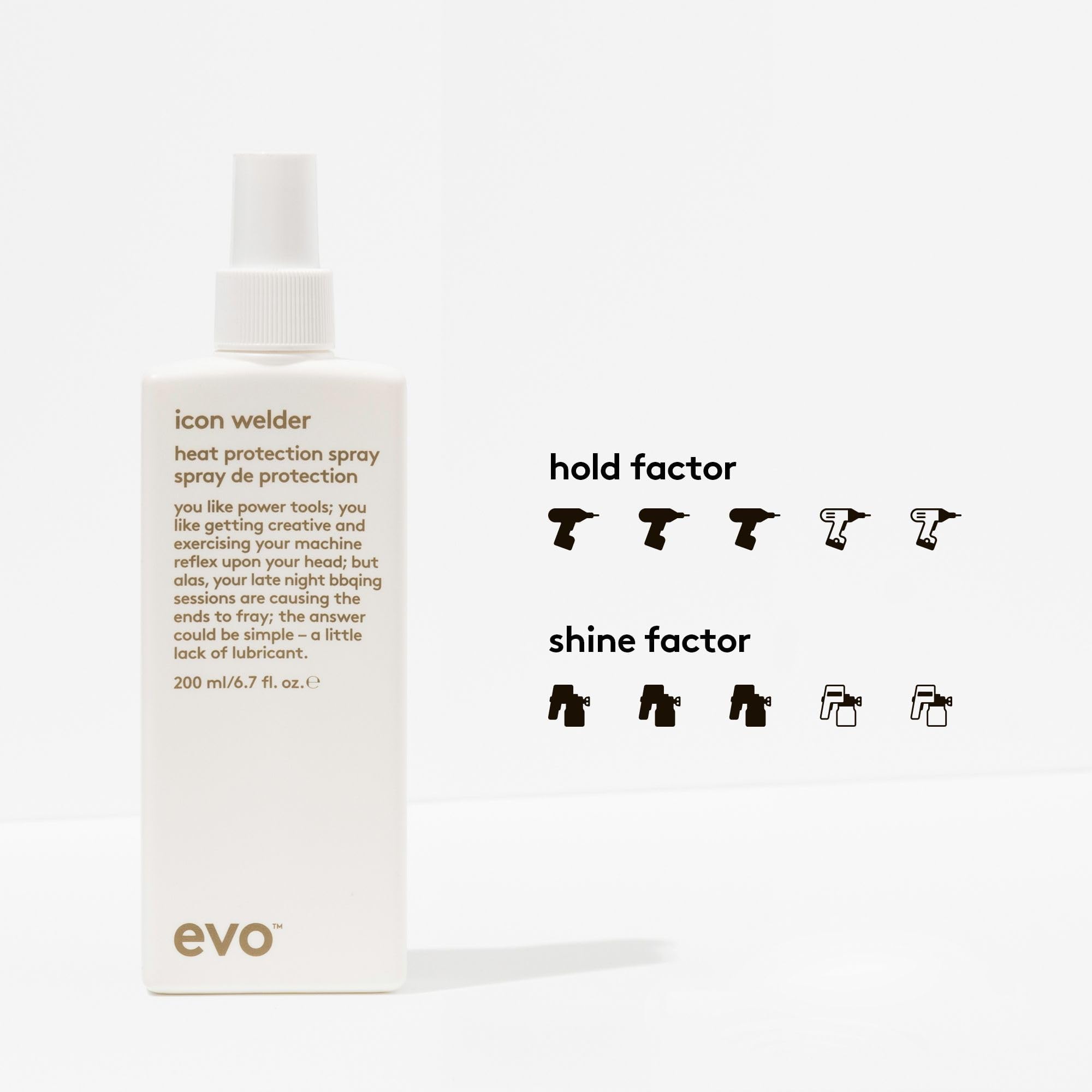 EVO Icon Welder Heat Protection Spray - Leave-In Heat Protectant for Hair - Style Support & Shine Enhancer - Perfect for Styling, Blow Drying & Heat Tools