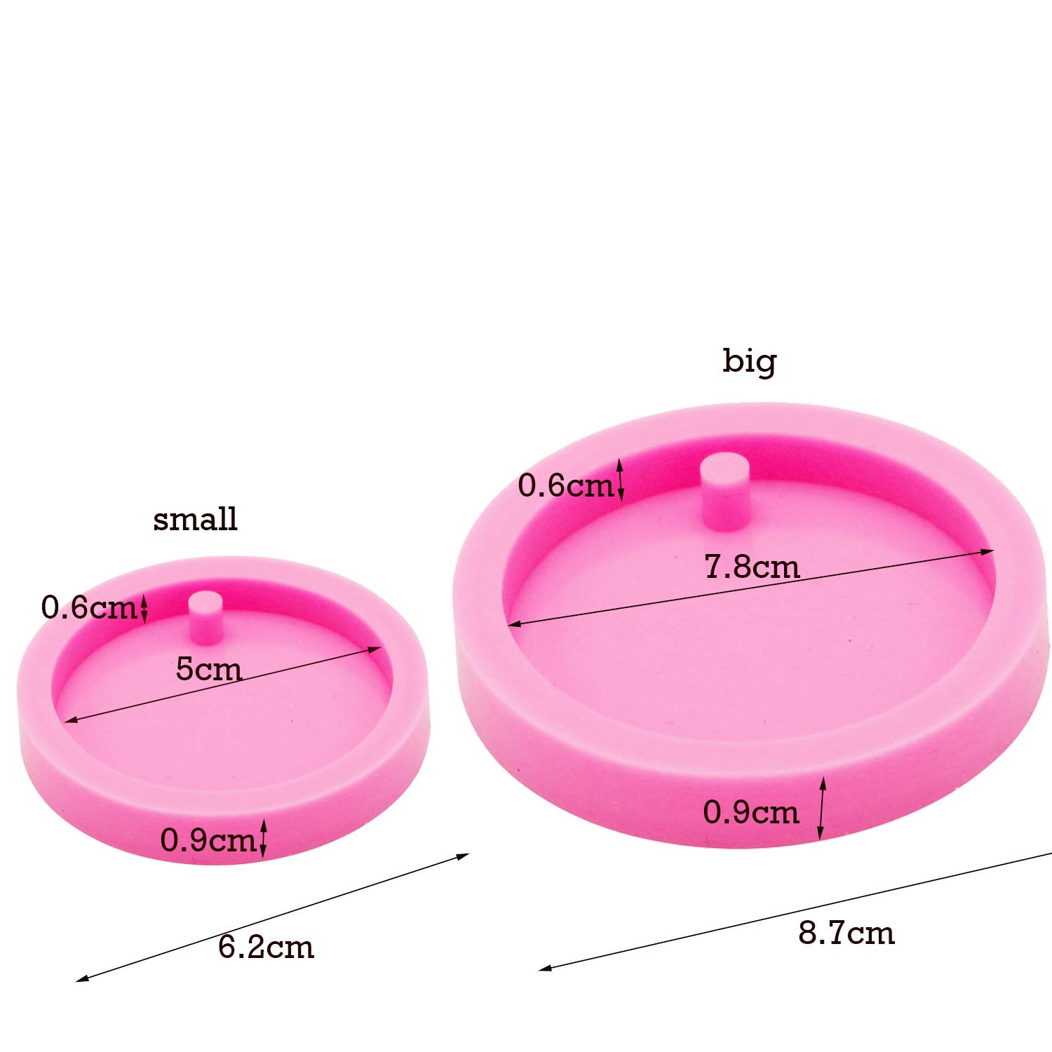 2Pcs Round Resin Silicone Keychain Molds for DIY Jewelry Making - Super Shiny Epoxy Craft Key Ring Pendant Molds, Perfect for Home Decoration, Cupcake Toppers & Chocolate Cookies (Circle Shape)