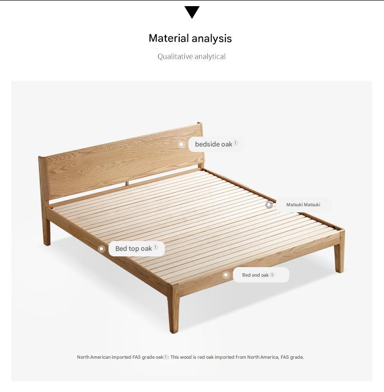 Solid Oak Wood LED Bed Frame with Built-in Lighting - Perfect for Modern Bedrooms, Guest Rooms, and Cozy Home Decor