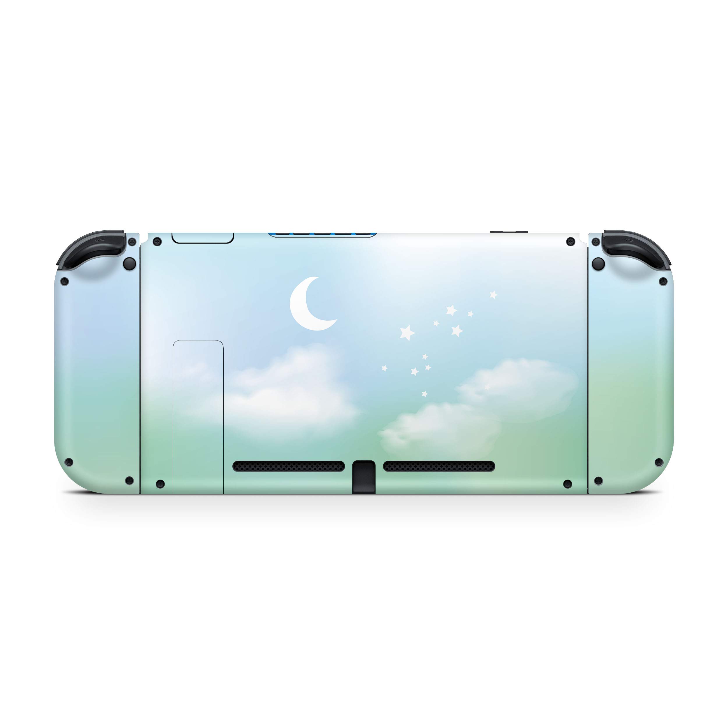 Premium 3M Vinyl Full Wrap Decal - Pastel Green Sky Moon Skin for Nintendo Switch | Compatible with Switch & Switch OLED | Durable Protective Cover with Anti-Slip Grip | Perfect for Gaming, Travel & Home Decor