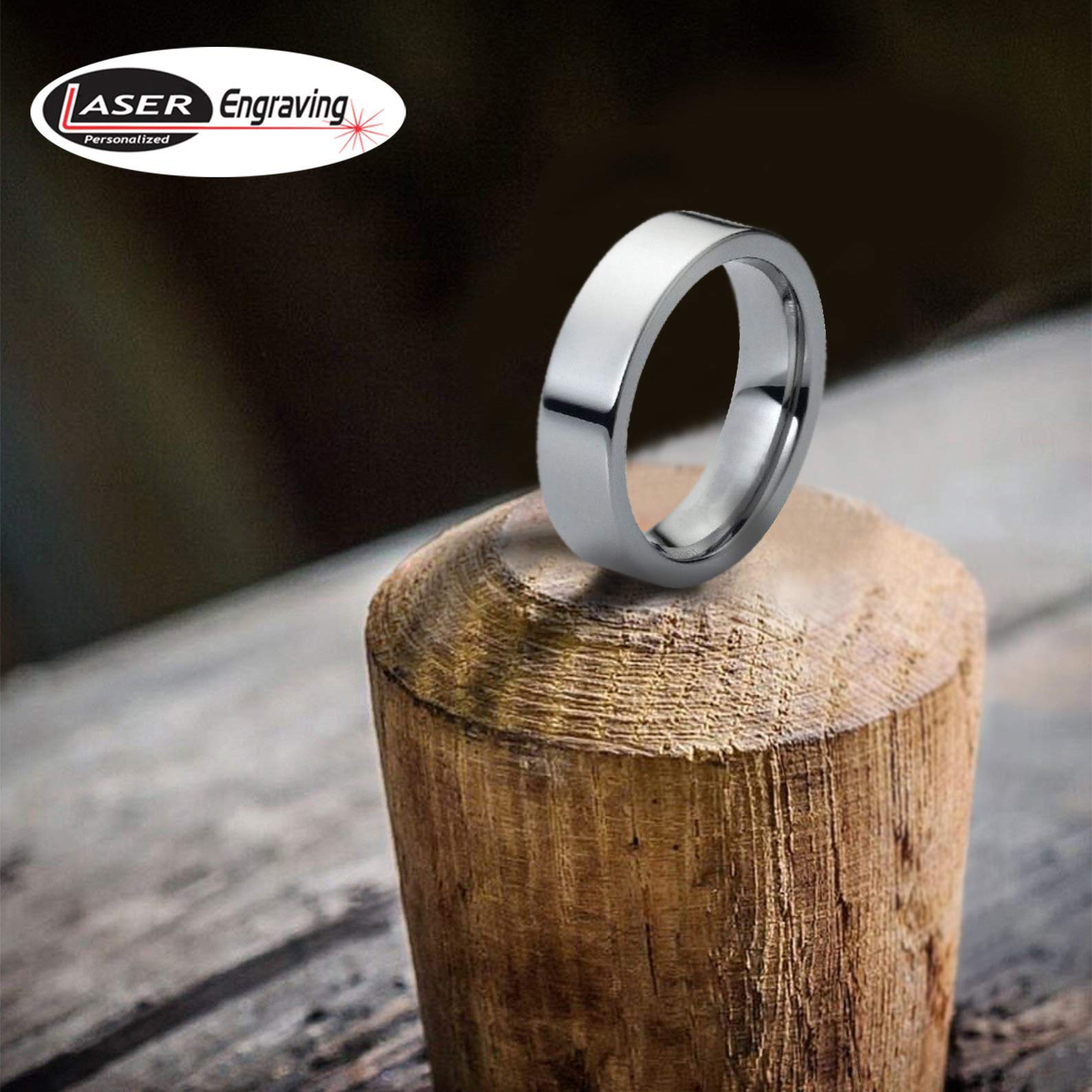 Personalized Tungsten Wedding Rings for Couples - Engraved Men & Women Bands for Anniversaries