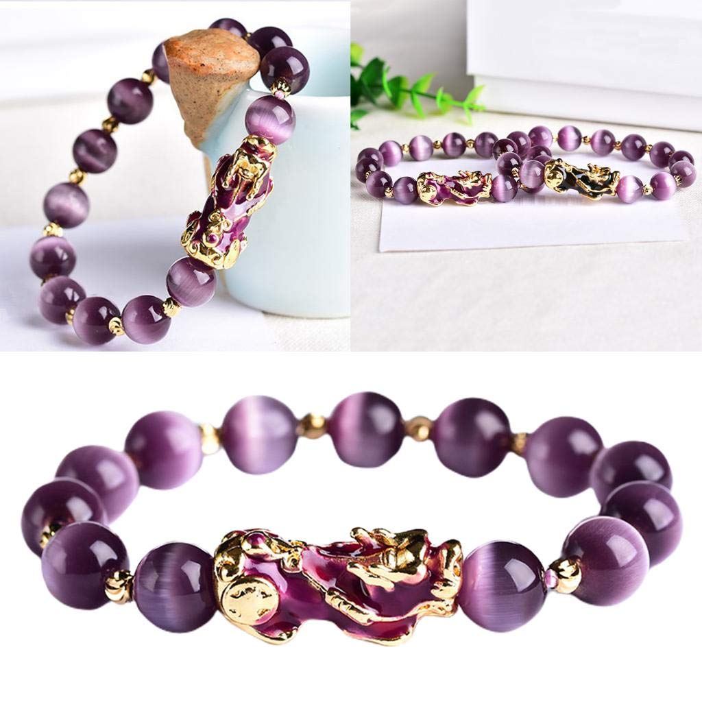 Authentic Feng Shui Pixiu Wealth Bracelet for Women & Men - Amethyst Pi Yao Money Luck Jewelry | Spiritual Protection & Abundance Attractor | Perfect for Meditation, Business Success & Daily Wear