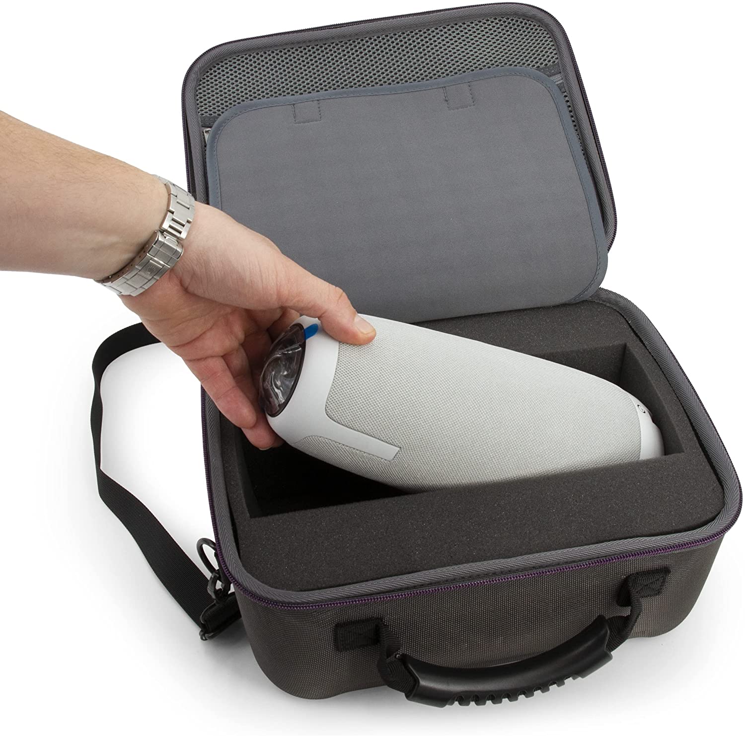 CASEMATIX Protective Carrying Case for Meeting Owl Pro & Owl Camera 360 - Durable Travel Storage Bag for Video Conference Accessories - Perfect for Business Meetings, Remote Work & Office Use