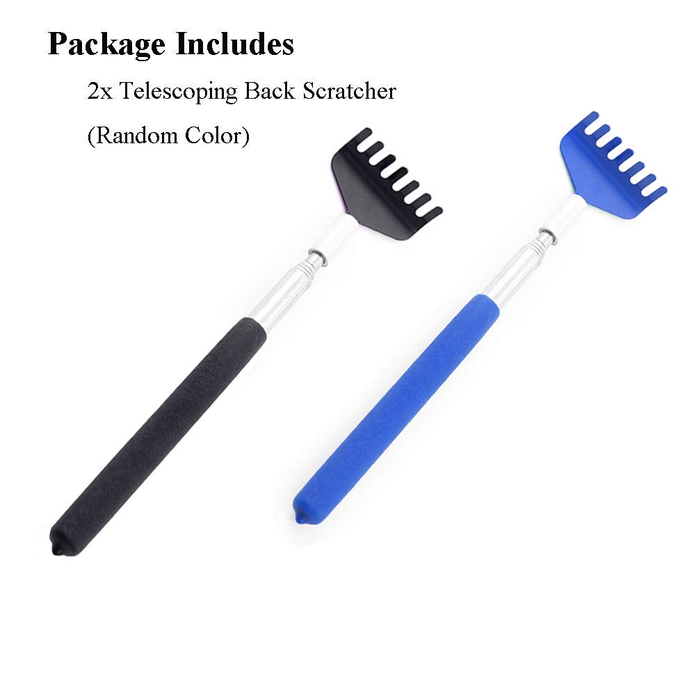 Extendable Back Scratcher with Telescopic Handle (8.26-26.77 Inches) - Christmas Gift Boxed Back Massage Tool - Perfect for Stocking Stuffers & Itch Relief at Home, Office, or Travel