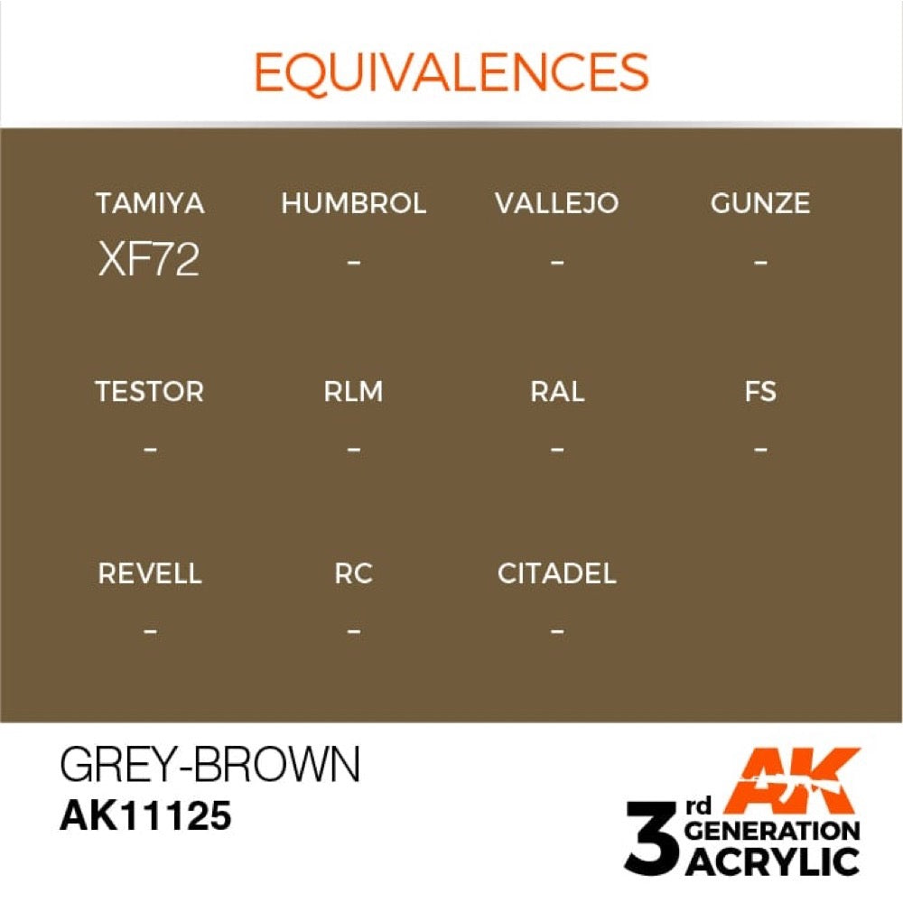 AK Interactive AK11125 Grey Brown Acrylic Paint 17ml (3rd Gen) - Premium Model Paint for Miniatures, Military Models & Dioramas - Perfect for Scale Modeling, Warhammer & Hobby Projects