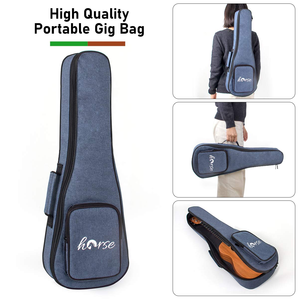 21 Inch Professional Soprano Ukulele for Adults & Beginners - Hawaiian Guitar with Gig Bag, Strap & OEM Strings - Perfect for Travel, Beach, Gifts & Music Lessons