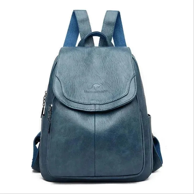 Vintage Soft Leather Women's Backpack - Stylish & Durable Travel Bag for Work, College & Everyday Use