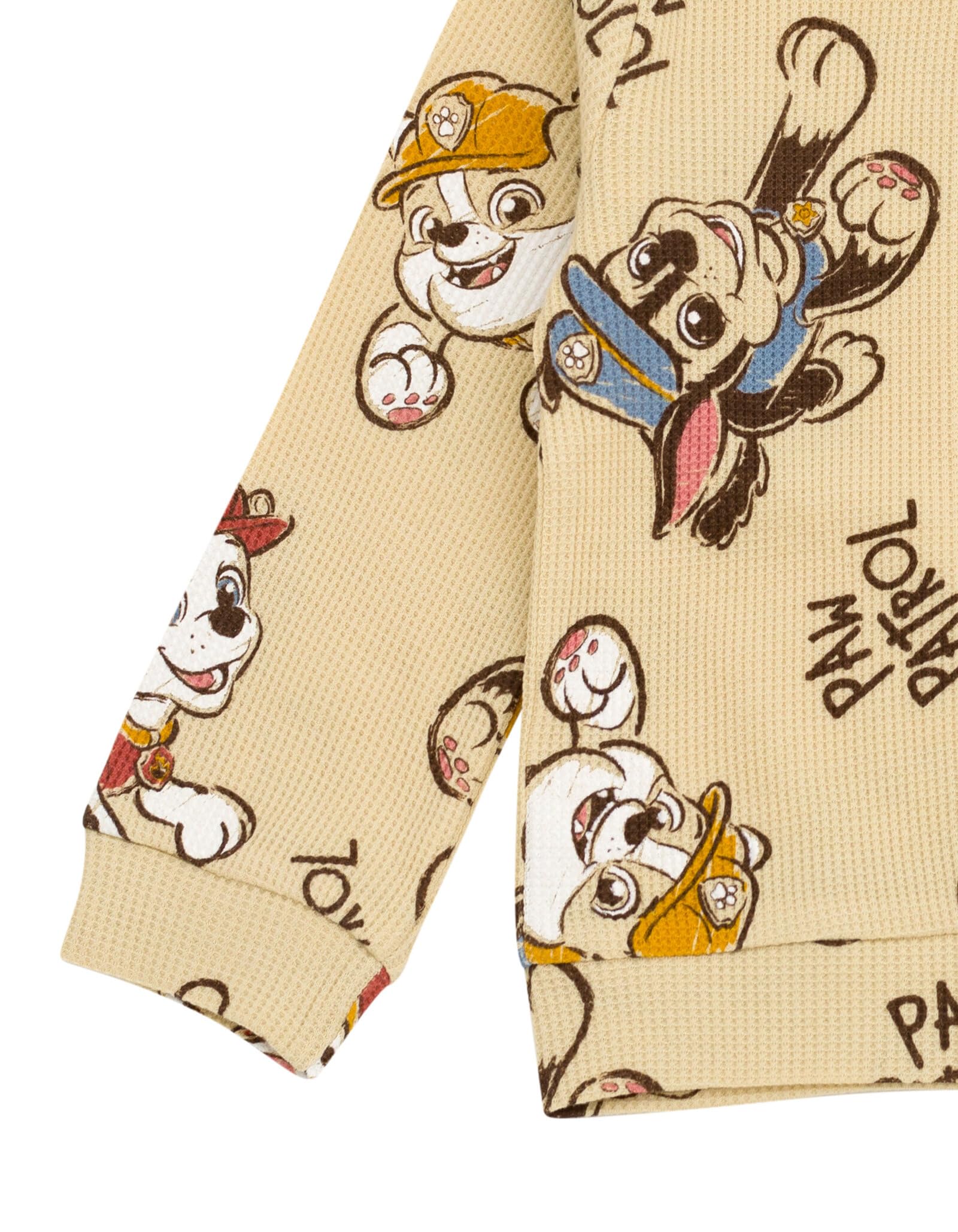 Paw Patrol Waffle Knit Pullover Sweatshirt & Jogger Pants Outfit Set for Newborn to Kids (0-3M-5T) - Cute Cartoon Character Matching Pajamas for Playtime & Bedtime