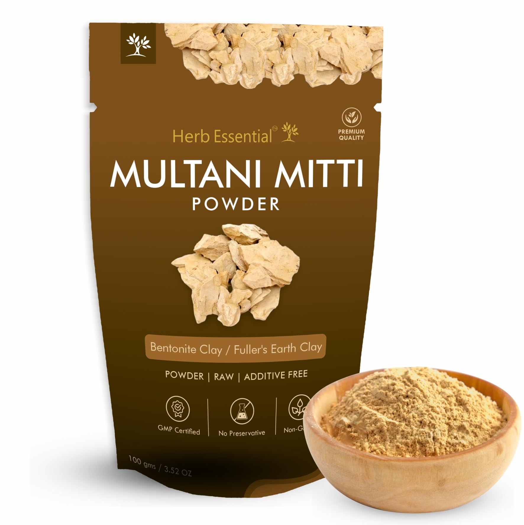 Pure Herbal Multani Mitti Powder (100g) - Natural Clay Face Mask for Glowing Skin, Acne Treatment & Deep Cleansing | Perfect for DIY Beauty & Spa at Home