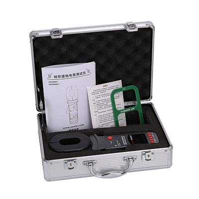 FR2000C+ 4-Digit LCD Digital Clamp Ground Resistance Tester - Multifunctional Earth Tester with 0.01Ω-1200Ω & 0.00mA-20.0A Measurement, USB Software - Perfect for Electrical Maintenance, Industrial Safety Testing and Power System Diagnostics