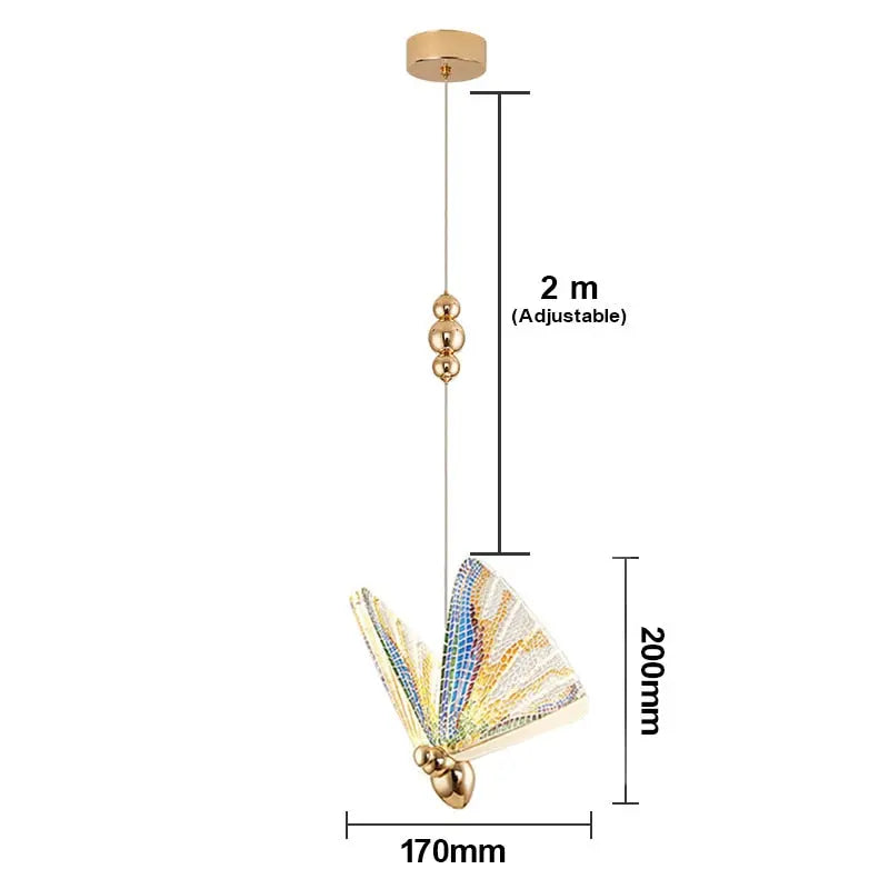 LED Butterfly Pendant Lights - Elegant Floral Chandelier for Bedroom, Nursery & Dining Room Decor - Dimmable Hanging Light Fixture for Home & Cafe Lighting