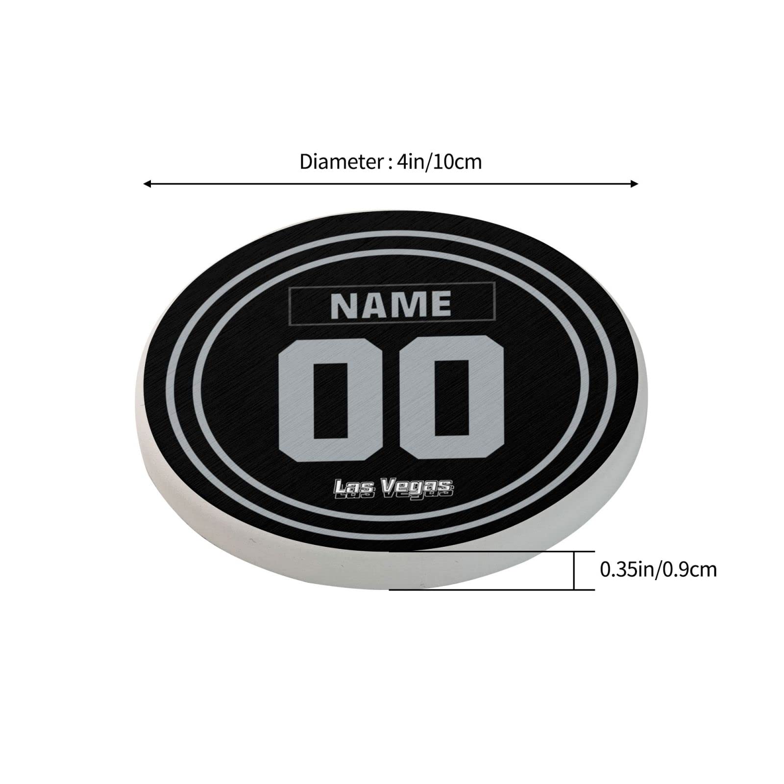 Custom Las Vegas Diatomite Drink Coasters Set of 2 - Personalized with Any Name & Number - Unique Gift for Men, Women & Kids - Perfect for Home Bars, Parties & Office Use