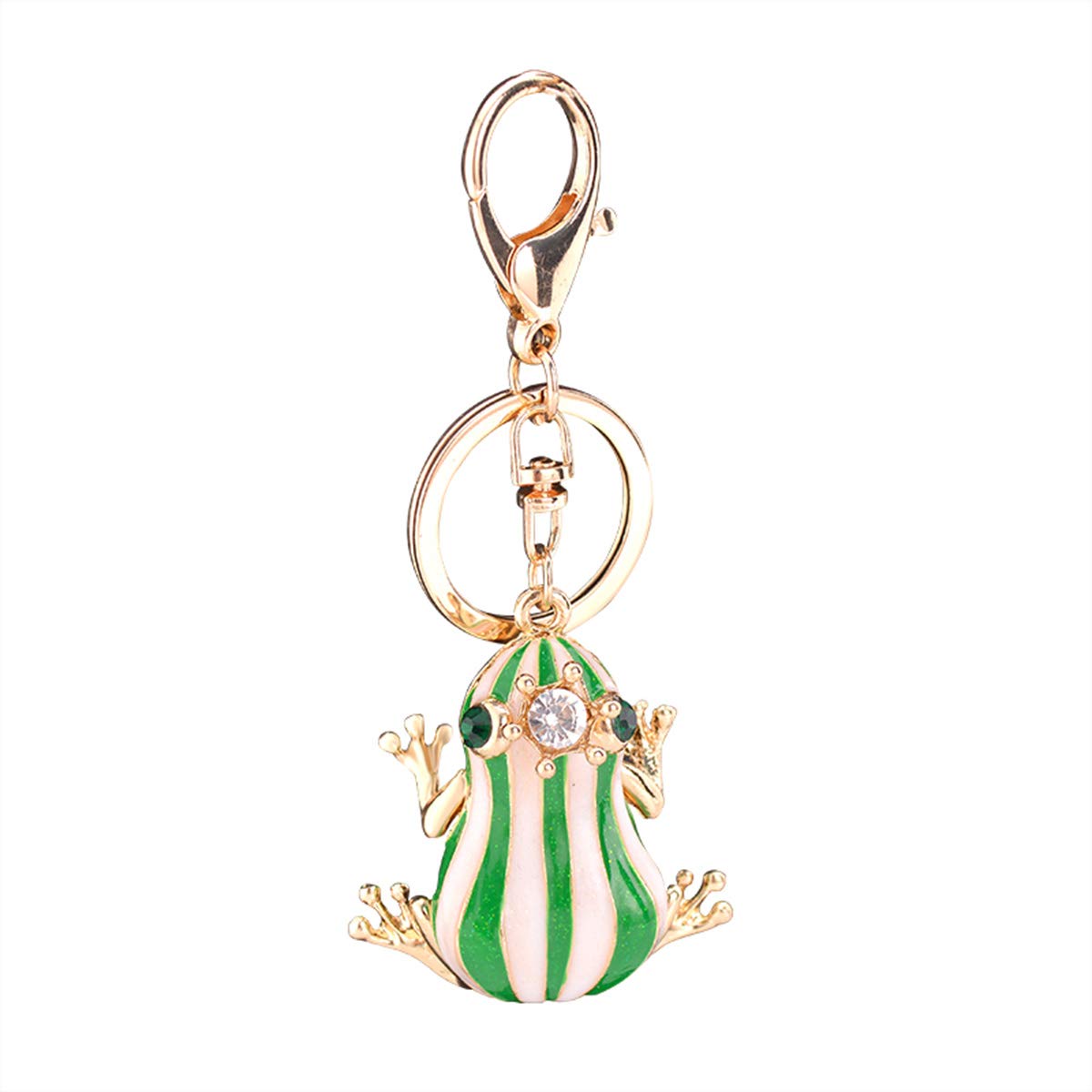 ZOONAI Women's Creative Frog Keychain with Rhinestones - Stylish Key Ring Purse Handbag Pendant for Everyday Use & Gift Giving