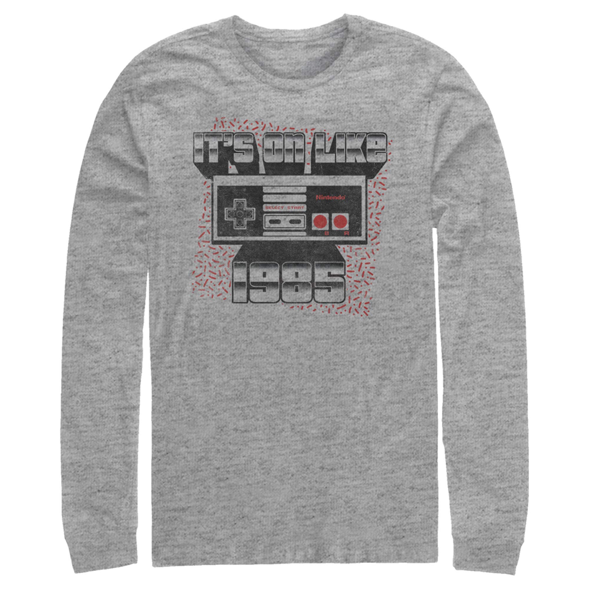 Vintage Nintendo NES Controller Men's Long Sleeve Shirt - Retro 1985 Style Gaming Tee for Casual Wear & Gaming Events