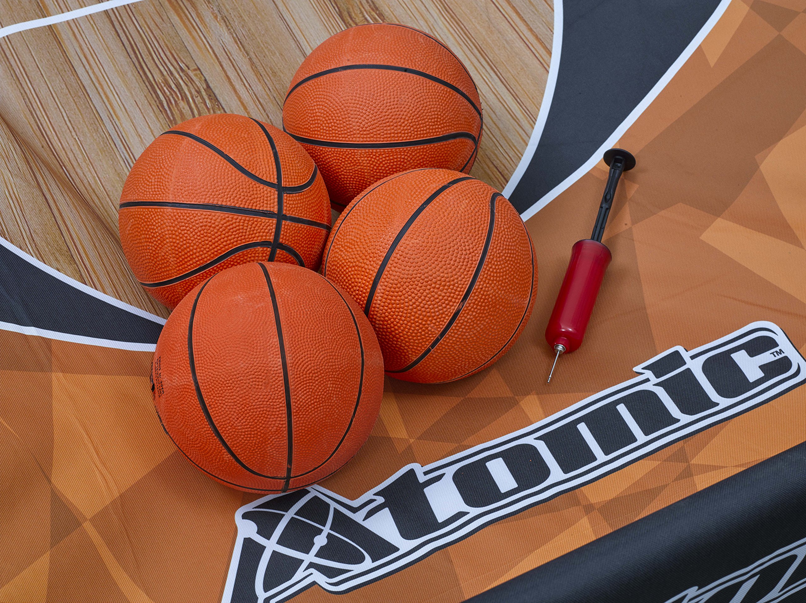 Atomic Slam Dunk Basketball Shootout Game Set with 4 Mini Basketballs, Air Pump & Needle - Perfect for Indoor/Outdoor Sports, Kids Birthday Parties & Family Game Nights