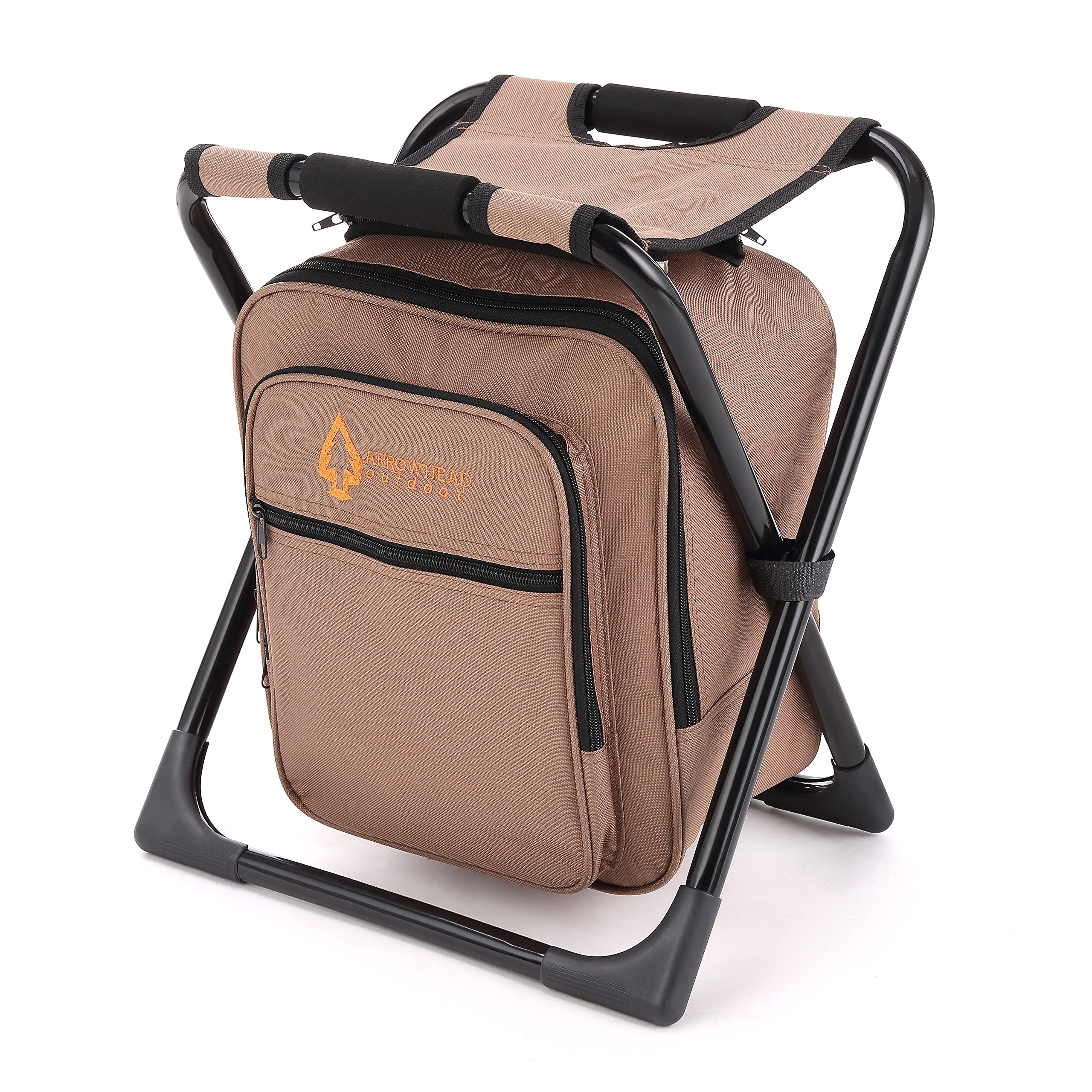 ARROWHEAD OUTDOOR 3-in-1 Camp Chair Backpack with Cooler, Lightweight Heavy-Duty Stool, Insulated Storage, External Pockets, Perfect for Fishing, Hiking, Camping & Outdoor Adventures