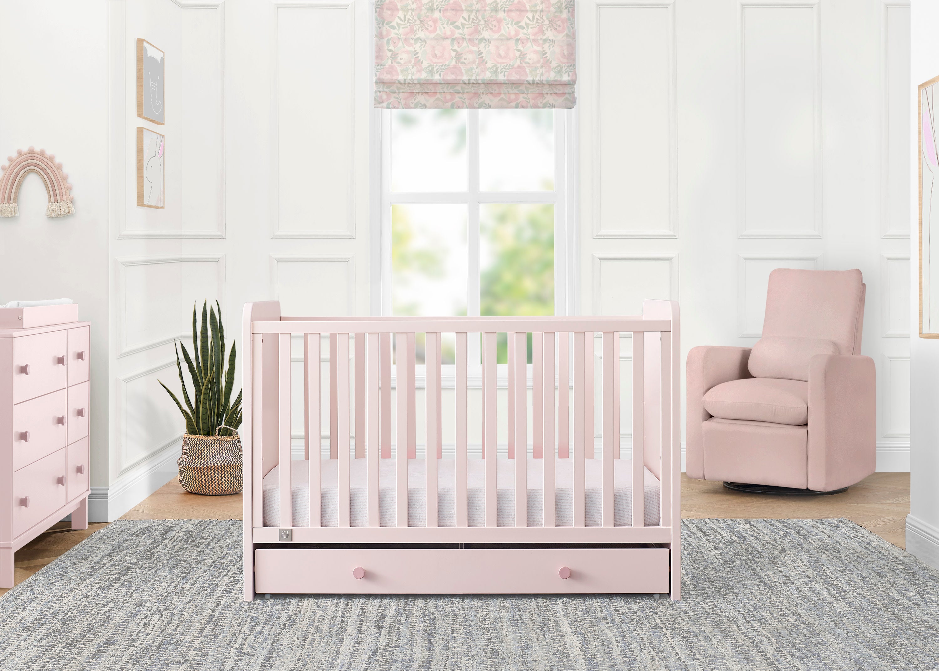 BabyGap Graham 4-in-1 Convertible Crib with Storage Drawer - Nursery Furniture for Newborns to Toddlers - Perfect for Small Spaces & Modern Nurseries