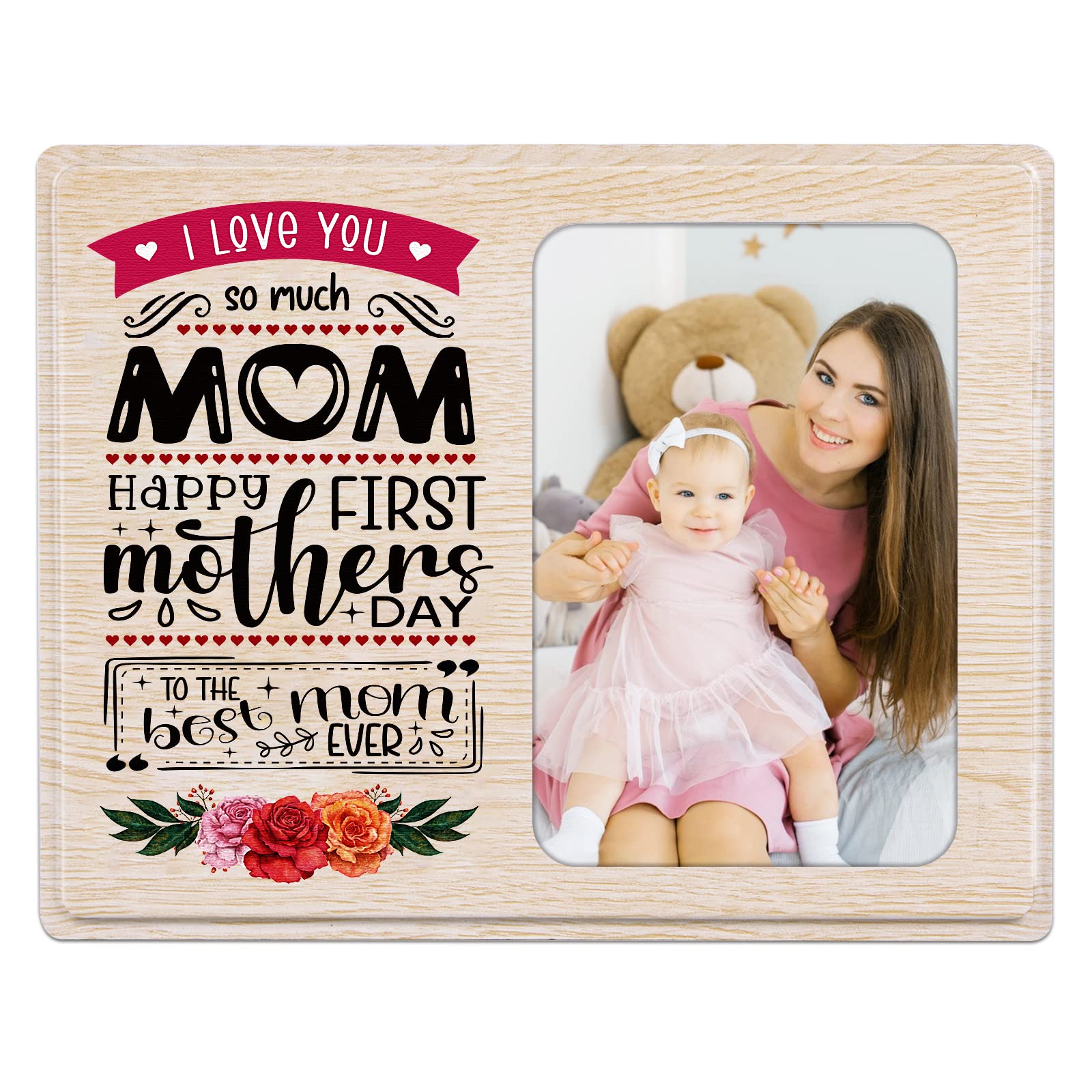 FaCraft First Mother's Day Picture Frame 4x6 Inch Wooden Photo Frame - Perfect 1st Mother's Day Gift for New Moms, Baby Showers, Newborn Nursery Decor - Ideal for Baby's First Photo, Nursery Wall Display & Cherished Family Memories