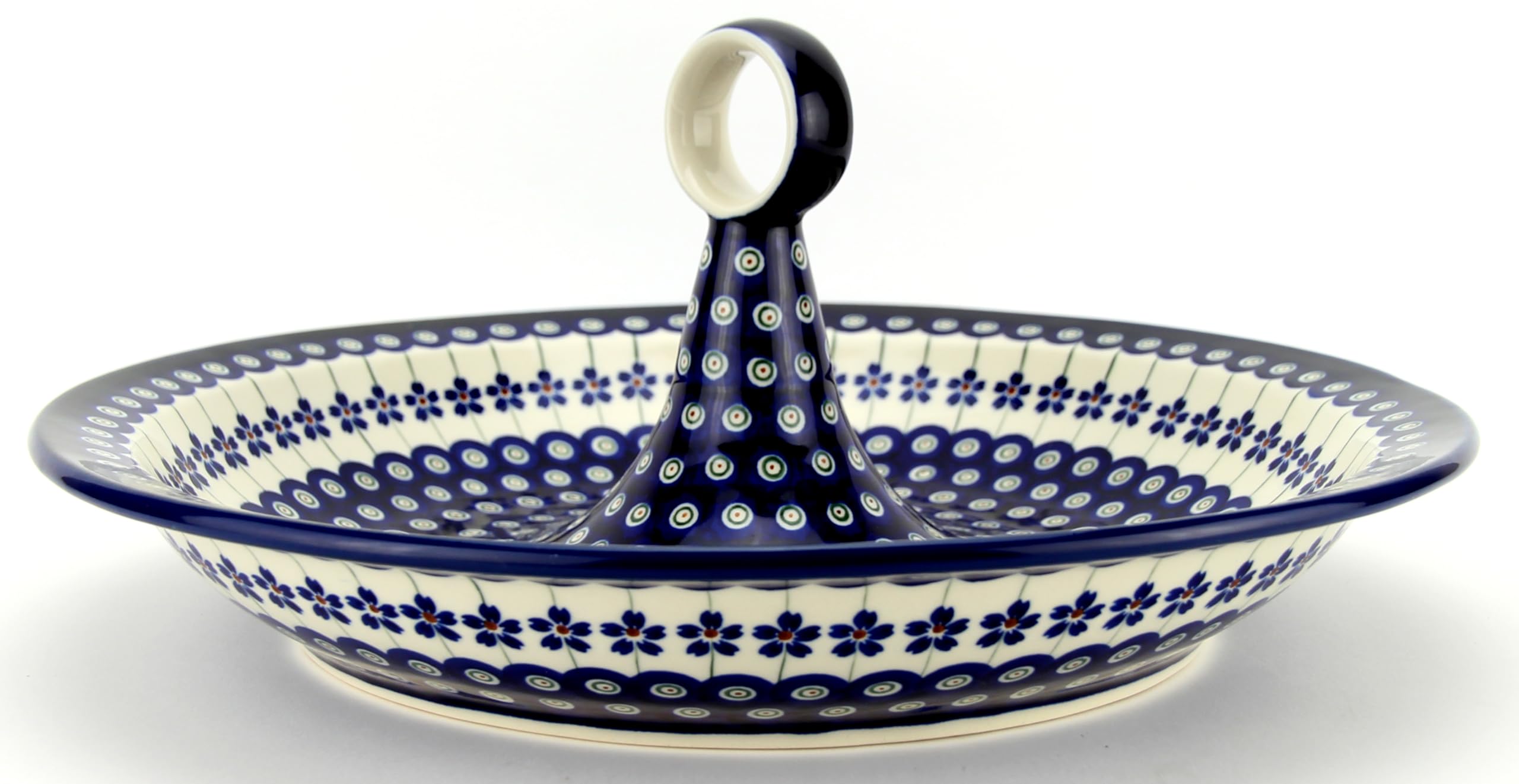 Handmade Polish Pottery Extra Large Fruit Bowl - Ceramic Serving Bowl for Vegetables, Fruits & Party Snacks - Elegant Centerpiece for Dining Table & Entertaining - Perfect Housewarming Gift & Home Decor