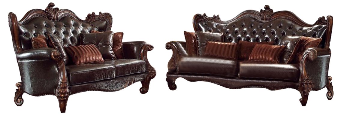 Acme Versailles Living Room Set with Sofa and Loveseat - Modern 3-Piece Furniture for Living Room, Lounge & Family Room Decor