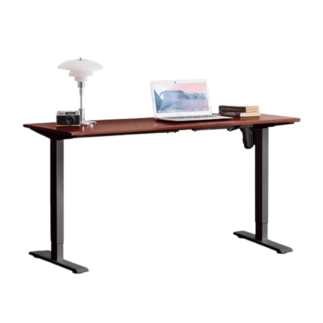55.1x24.4x27.8-46.8inch/ 140x62x70.5-118.8сm/ Walnut color/ Oak walnut solid wood adjustable desk with black legs