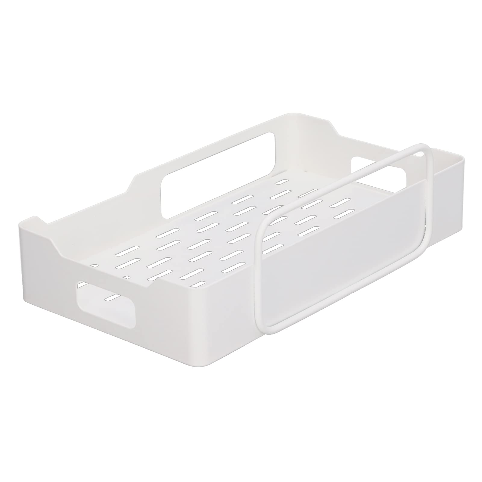 Stainless Steel Shower Caddy & Kitchen Wall Shelf with Mesh Base - Rustproof Bathroom Organizer for Shampoo, Soap & Sponges (White) - Perfect for Small Bathrooms & Kitchen Storage