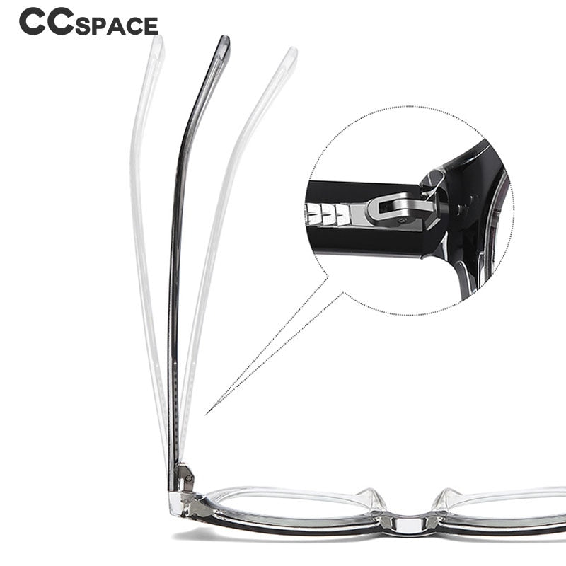 CCSpace Unisex Full Rim Square TR90 Titanium Frame Eyeglasses 54560 - Lightweight & Durable Glasses for Work, Reading & Everyday Use