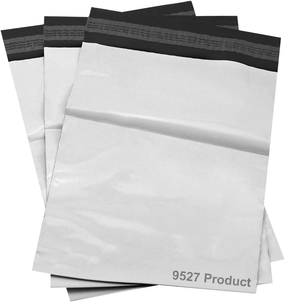 9527 Self-Sealing Poly Mailers - 10x13 Inches 2.5 Mil Shipping Envelopes (100 Pack, White) | Waterproof Mailing Bags for Ecommerce, Clothing, Books & Online Store Packaging