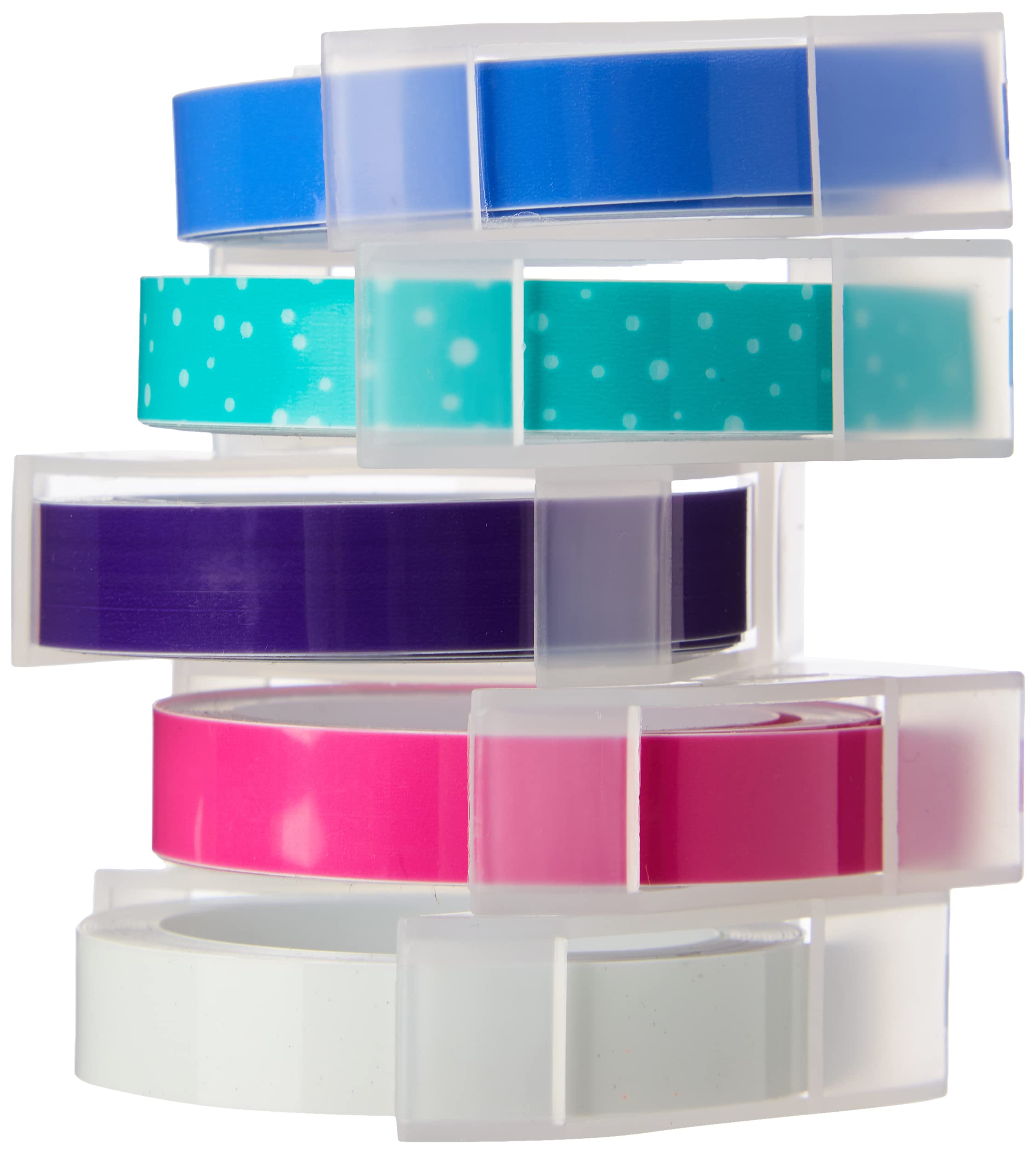 Artemio 18002931 5 Pack Pastel Color Refill Tapes for Label Maker - Perfect for Office Organization, School Supplies & Home Labeling Needs