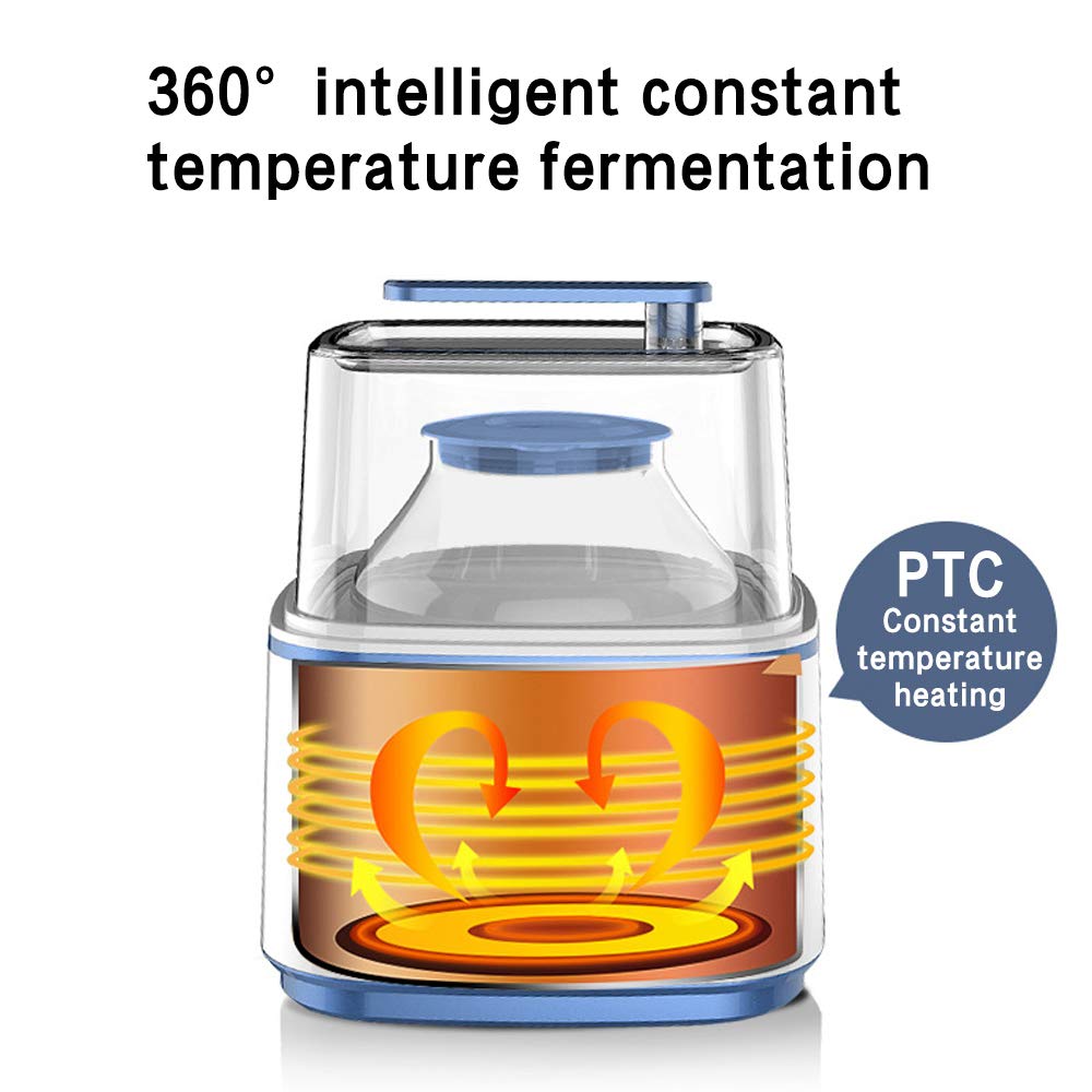 Automatic Multi-Function Yogurt Maker with Enzyme Starter - Large Capacity Fermentation Machine for Homemade Yogurt, Kefir & Probiotic Drinks - Perfect for Healthy Breakfast, Snacks & Gut Health