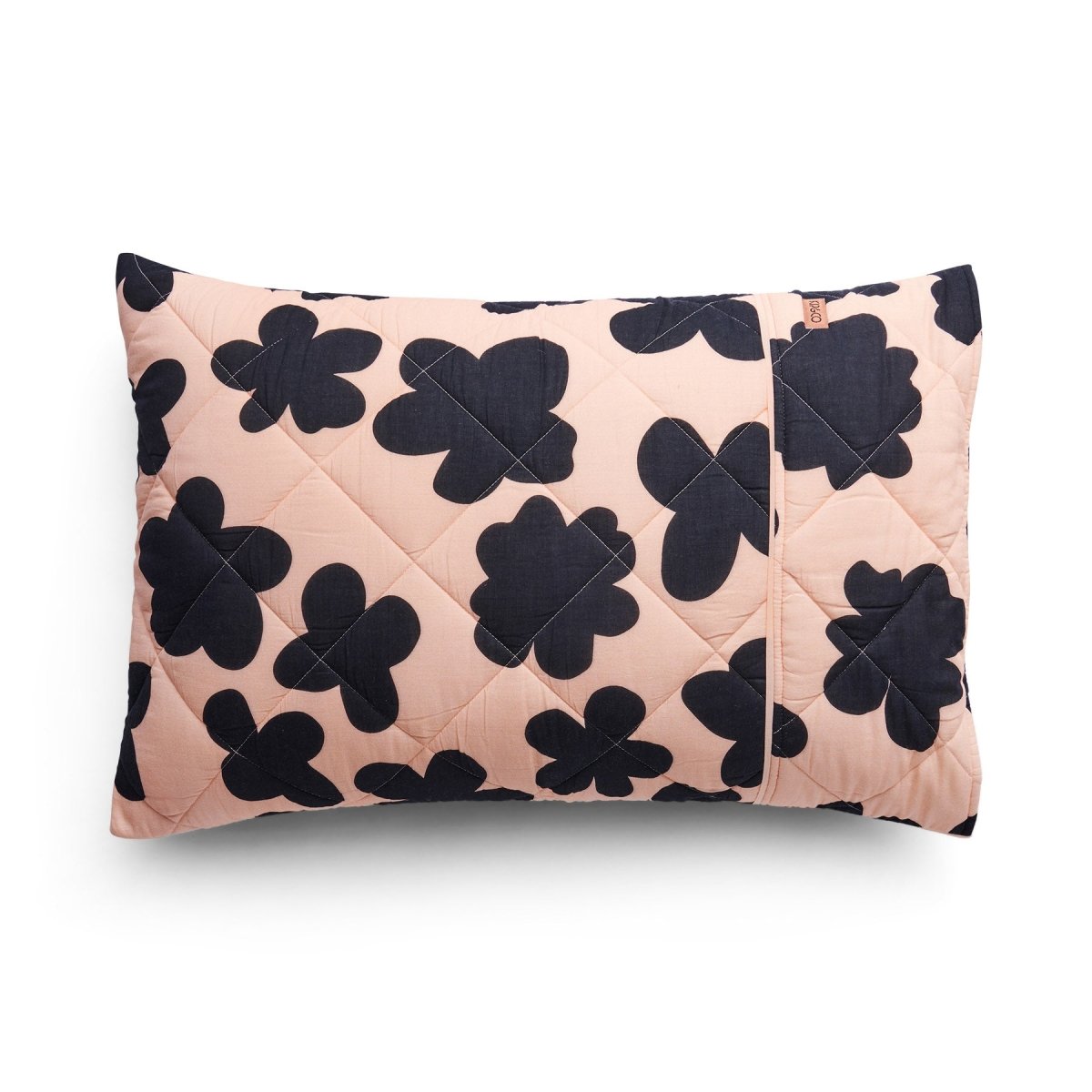 Organic Cotton Quilted Pillowcase with Floral Design - Soft & Breathable Bedding for Home Decor, Guest Room & Nursery | Hypoallergenic & Eco-Friendly
